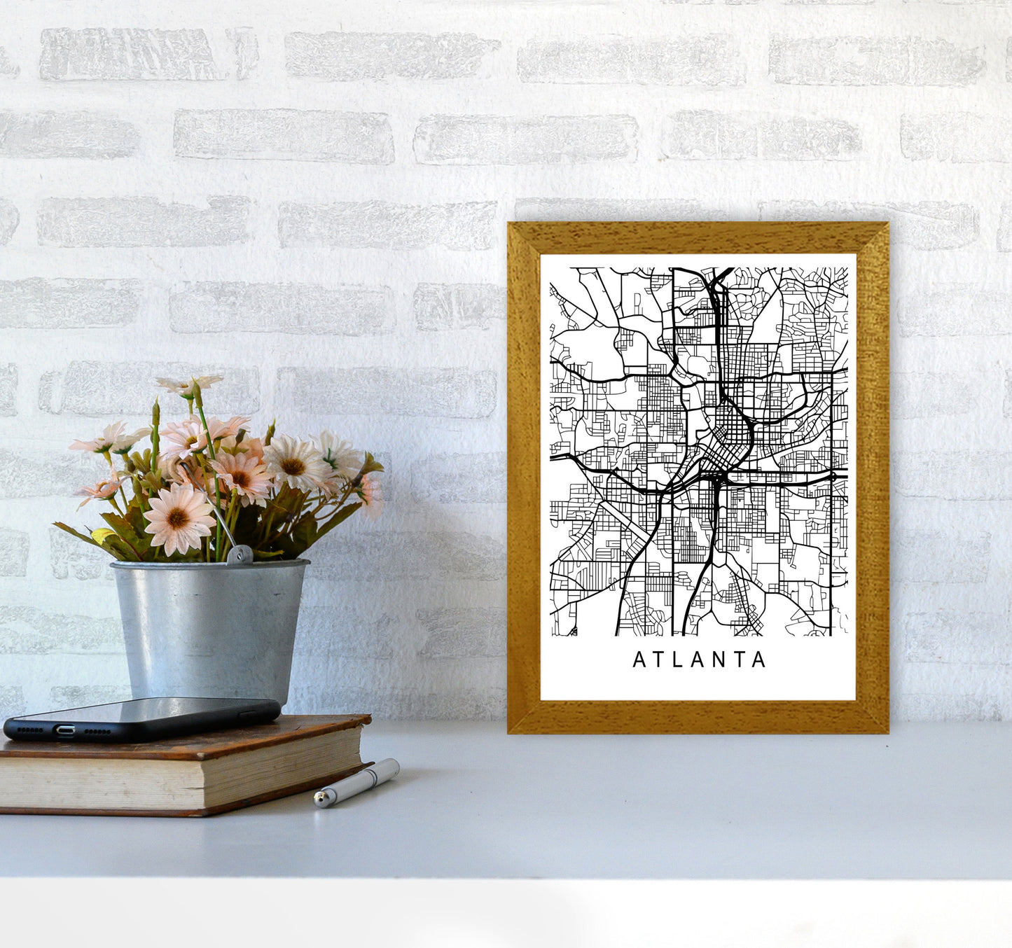 Atlanta Map Art Print by Pixy Paper A4 Print Only