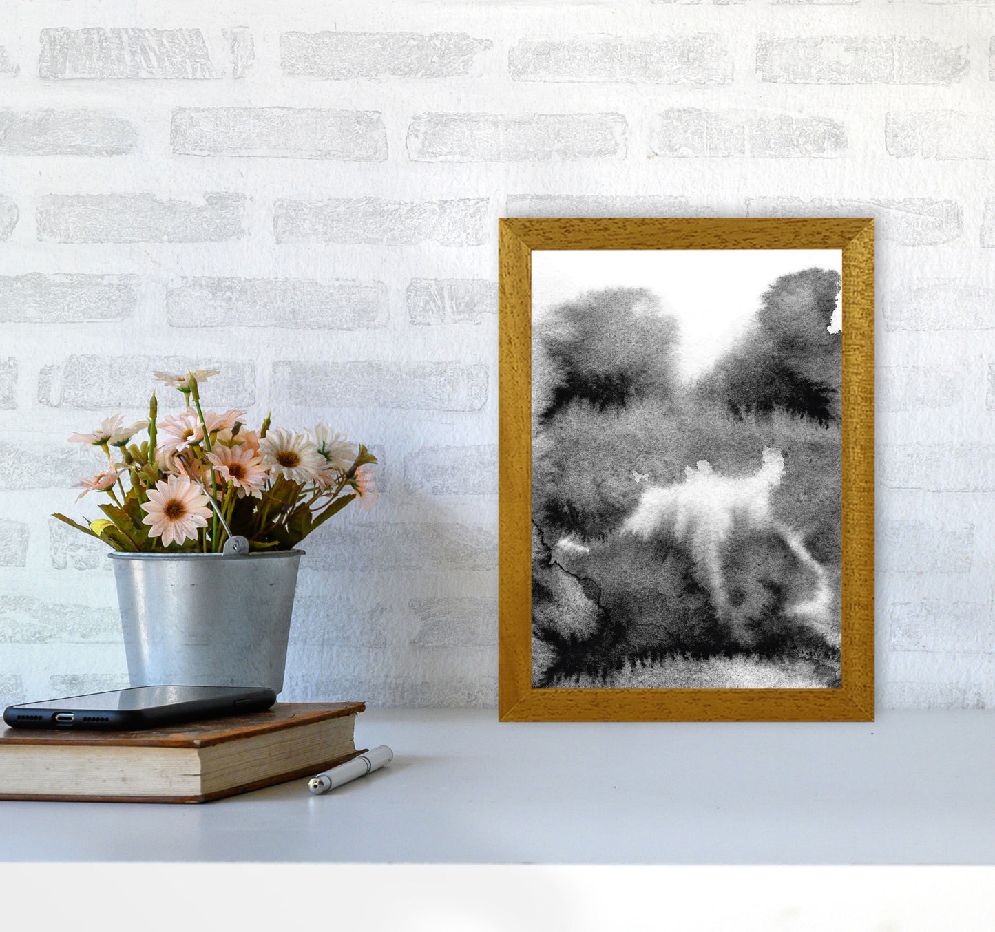 Majestic Monochrome Watercolour 17 Art Print by Pixy Paper A4 Print Only