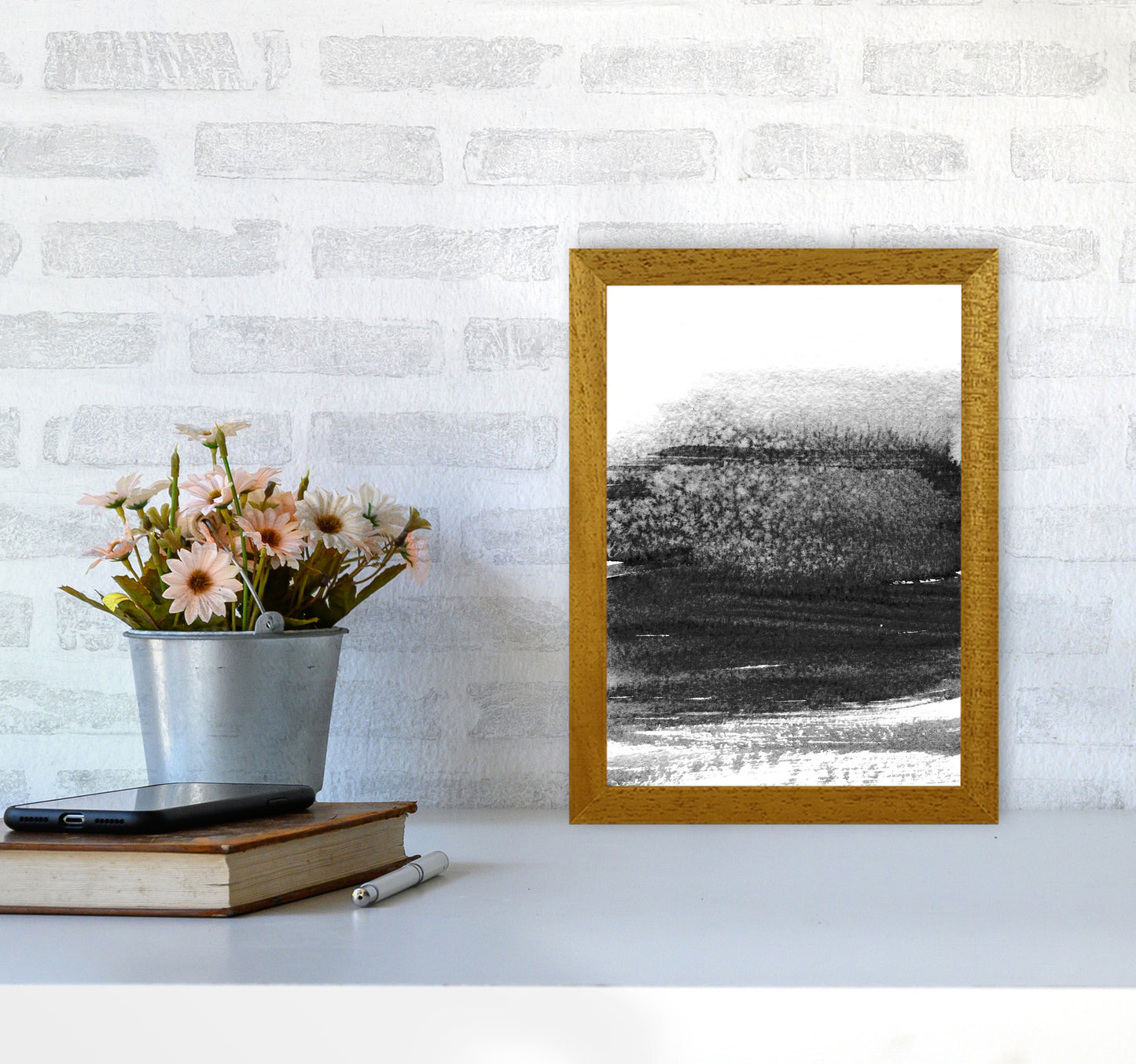 Majestic Monochrome Watercolour 01 Art Print by Pixy Paper A4 Print Only