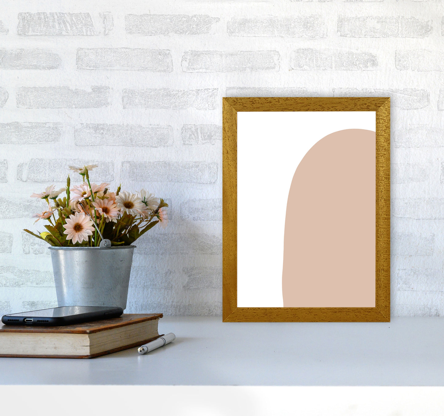 Inspired Pink Abstract Shape Art Print by Pixy Paper A4 Print Only