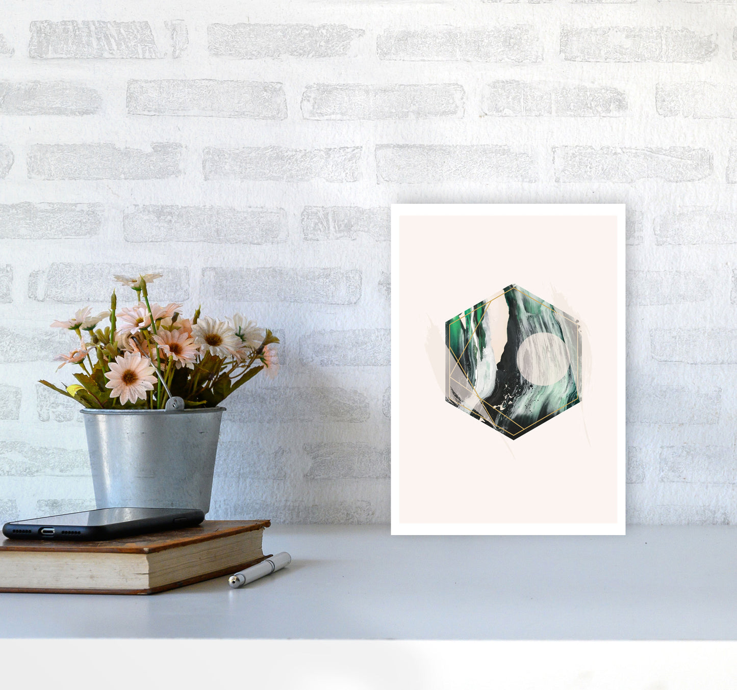 Random Geo Styles 1 Modern Print A4 Black Frame