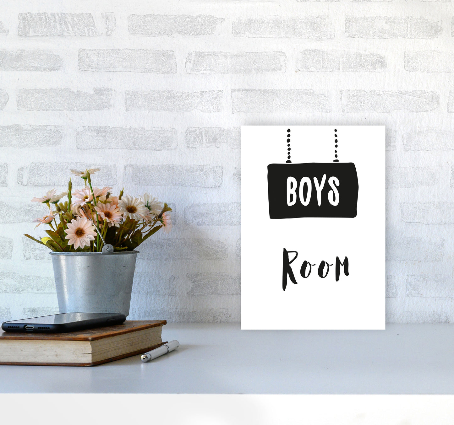Boys Room Black Framed Nursey Wall Art Print A4 Black Frame