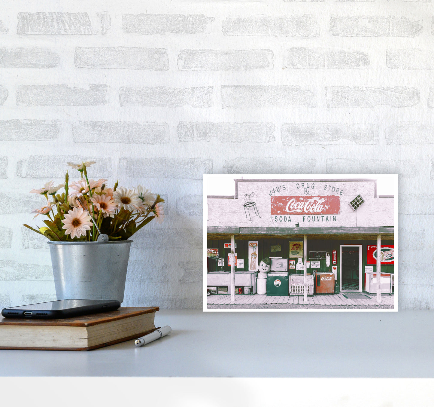 Coca Cola Shop Modern Print A4 Black Frame