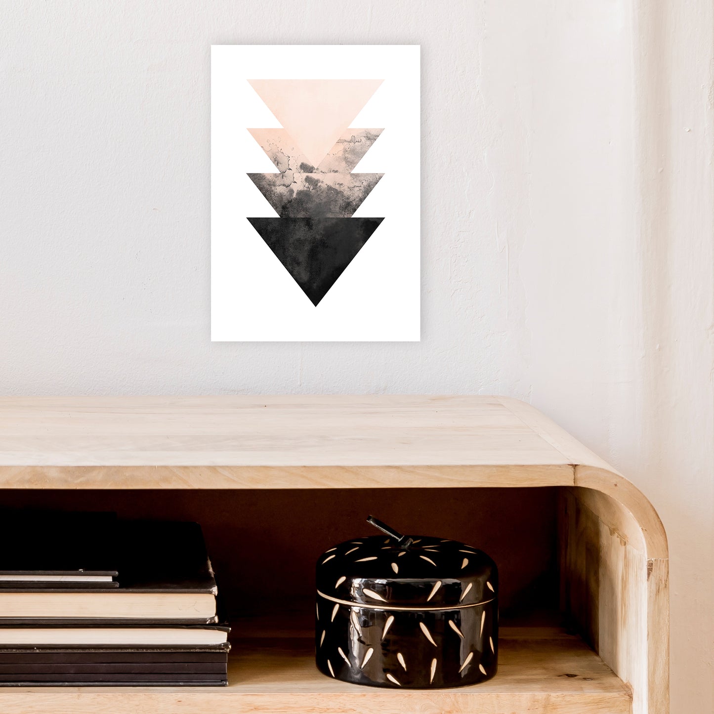 Nude And Black Watercolour 4 Art Print by Pixy Paper A4 Black Frame