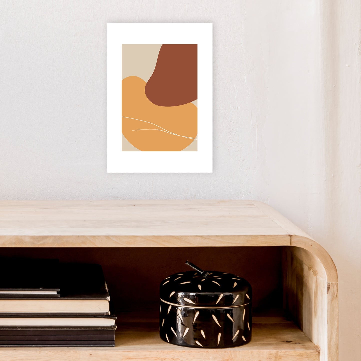 Mica Sand Abstract N28 Art Print by Pixy Paper A4 Black Frame