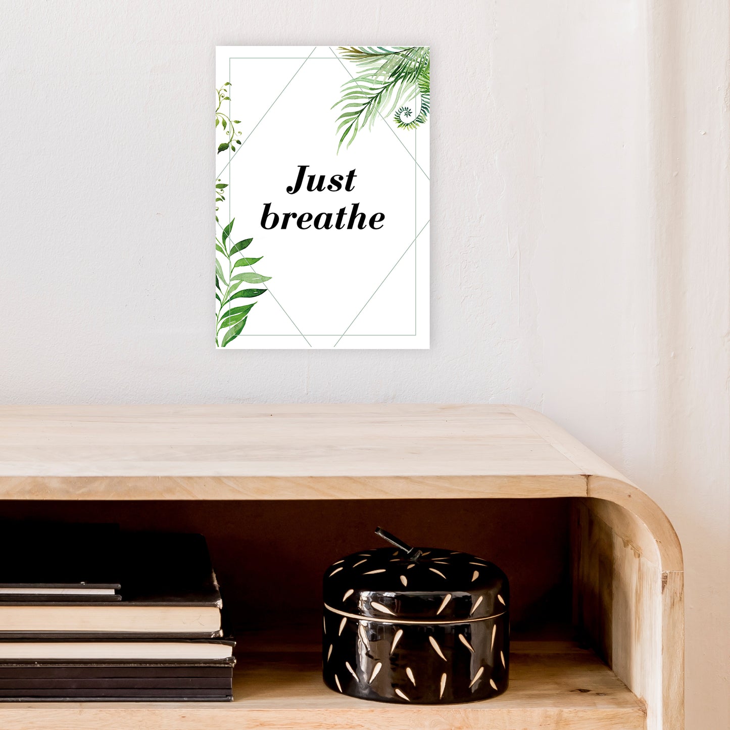 Just Breathe Exotic Art Print by Pixy Paper A4 Black Frame