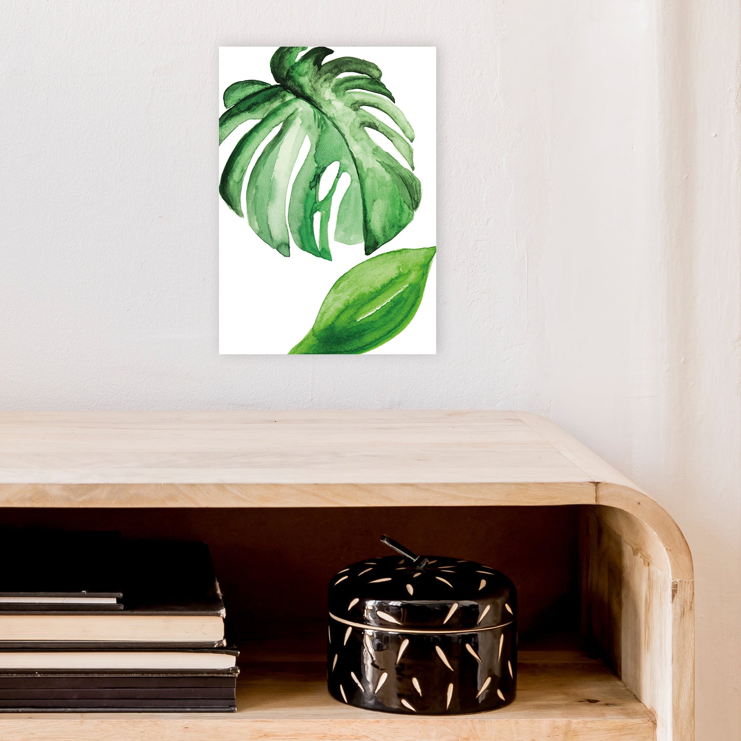 Large Leaf Exotic Art Print by Pixy Paper A4 Black Frame