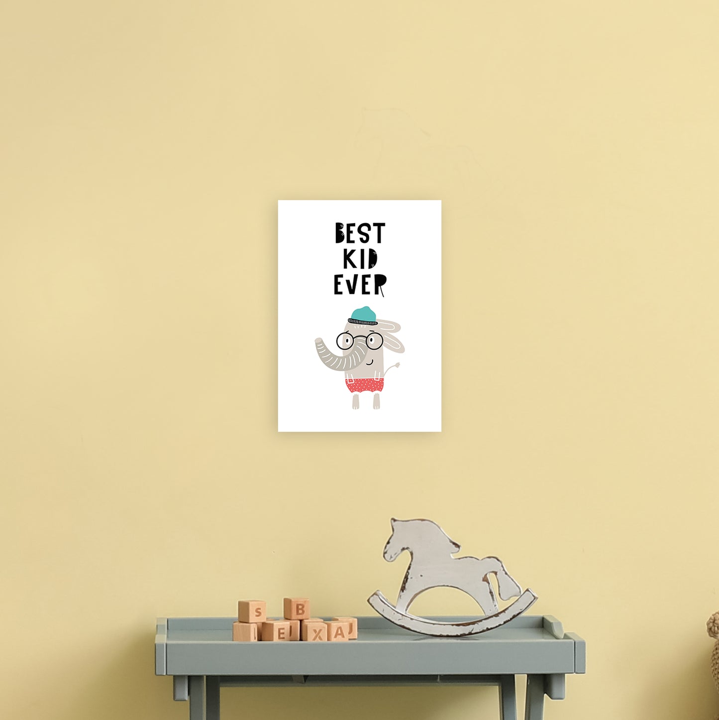 Best Kid Ever Animal Pop Art Print by Pixy Paper A4 Black Frame