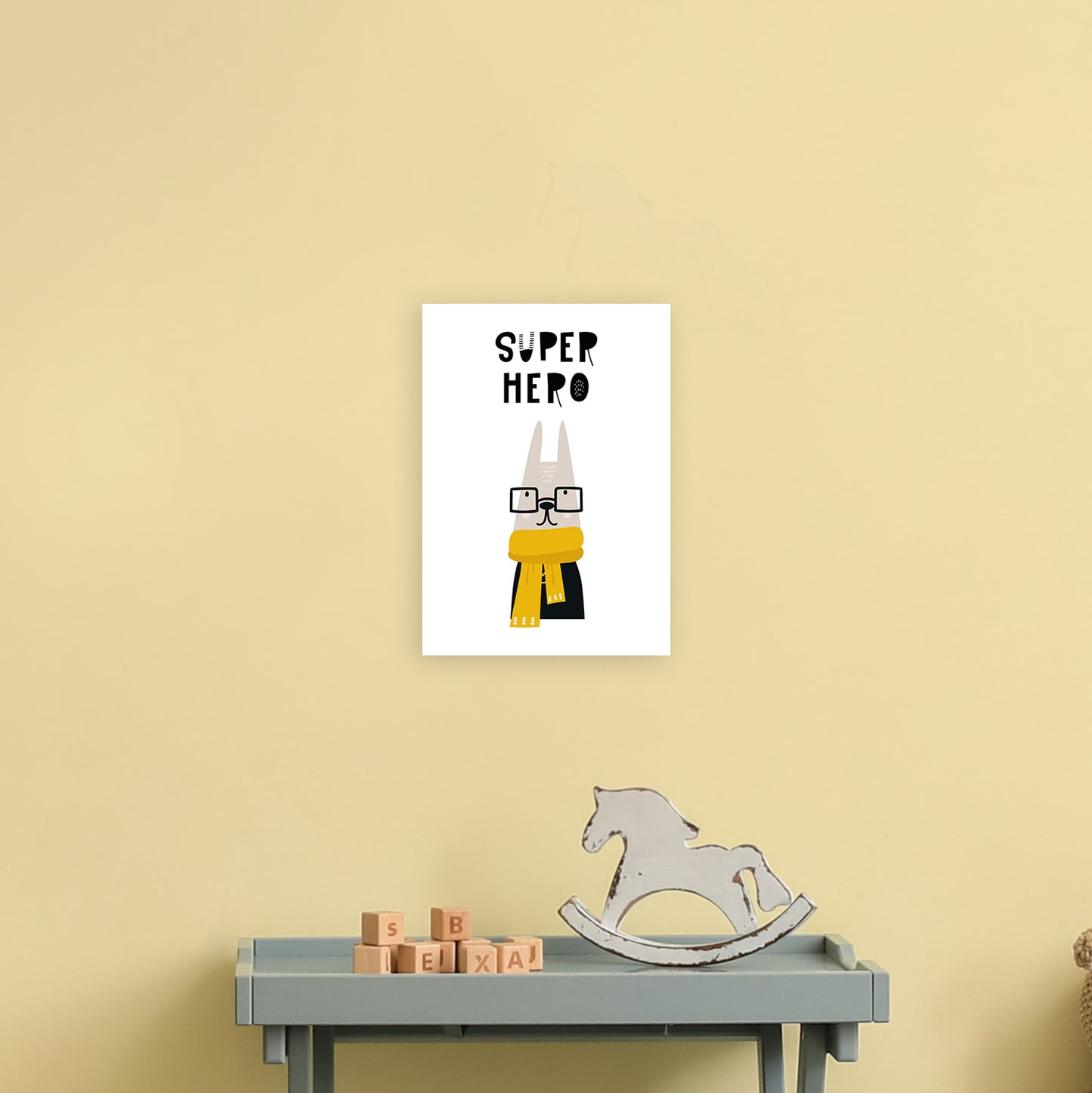 Super Hero Animal Pop Art Print by Pixy Paper A4 Black Frame