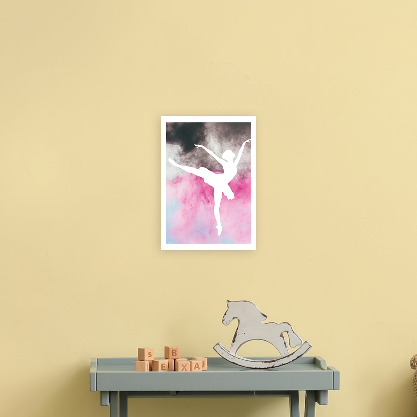Ballerina Watercolour Art Print by Pixy Paper A4 Black Frame