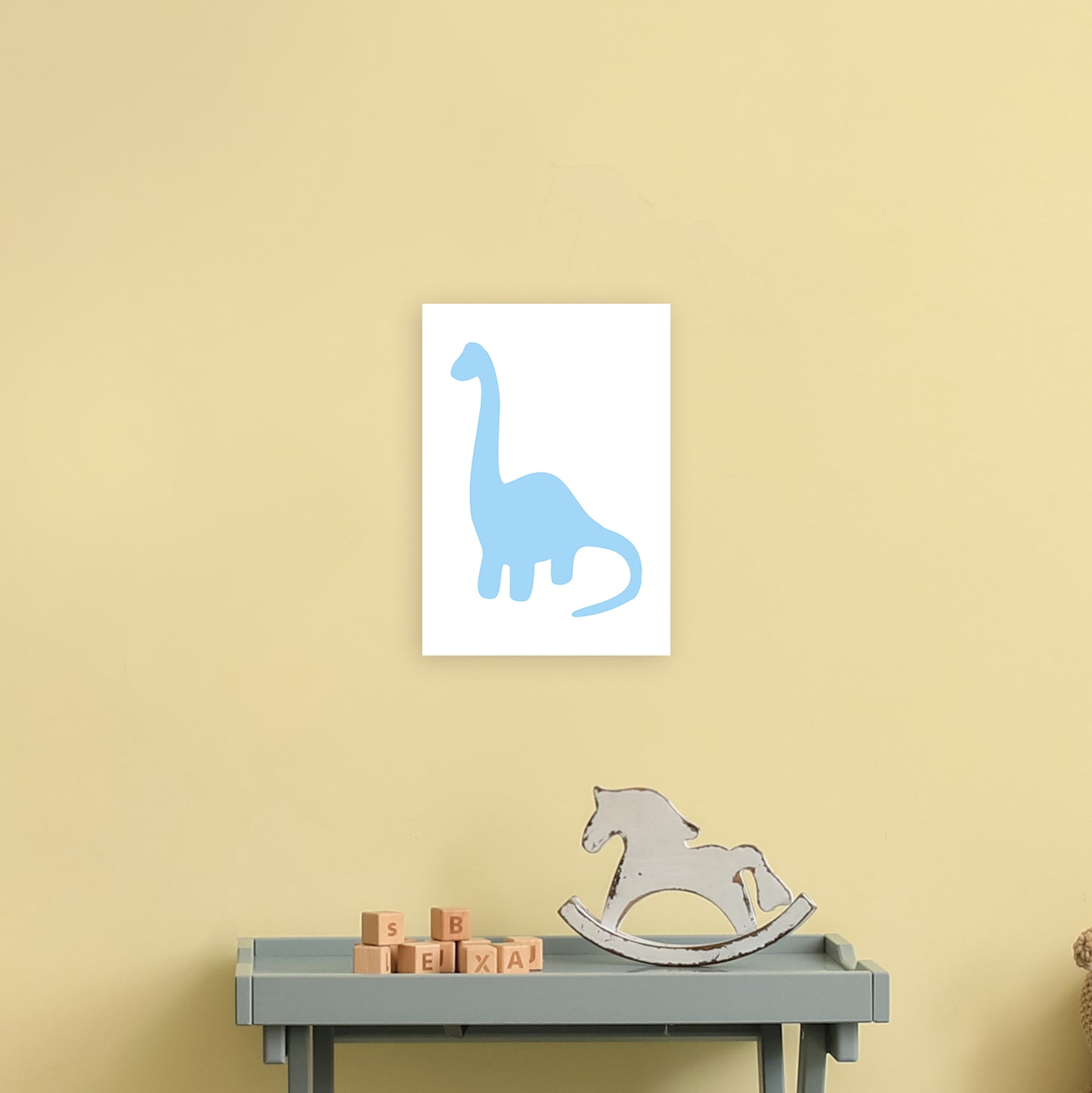 Brach Light Blue Art Print by Pixy Paper A4 Black Frame