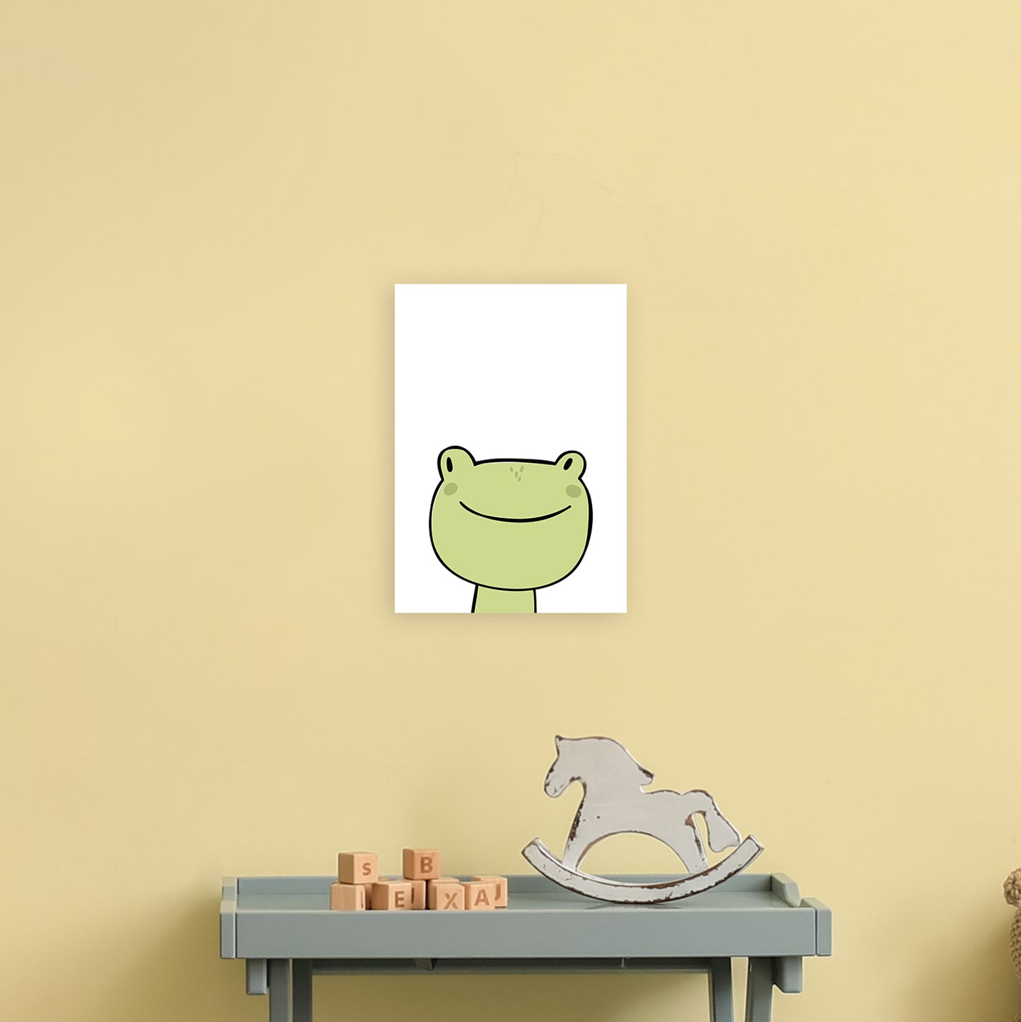 Frog Art Print by Pixy Paper A4 Black Frame