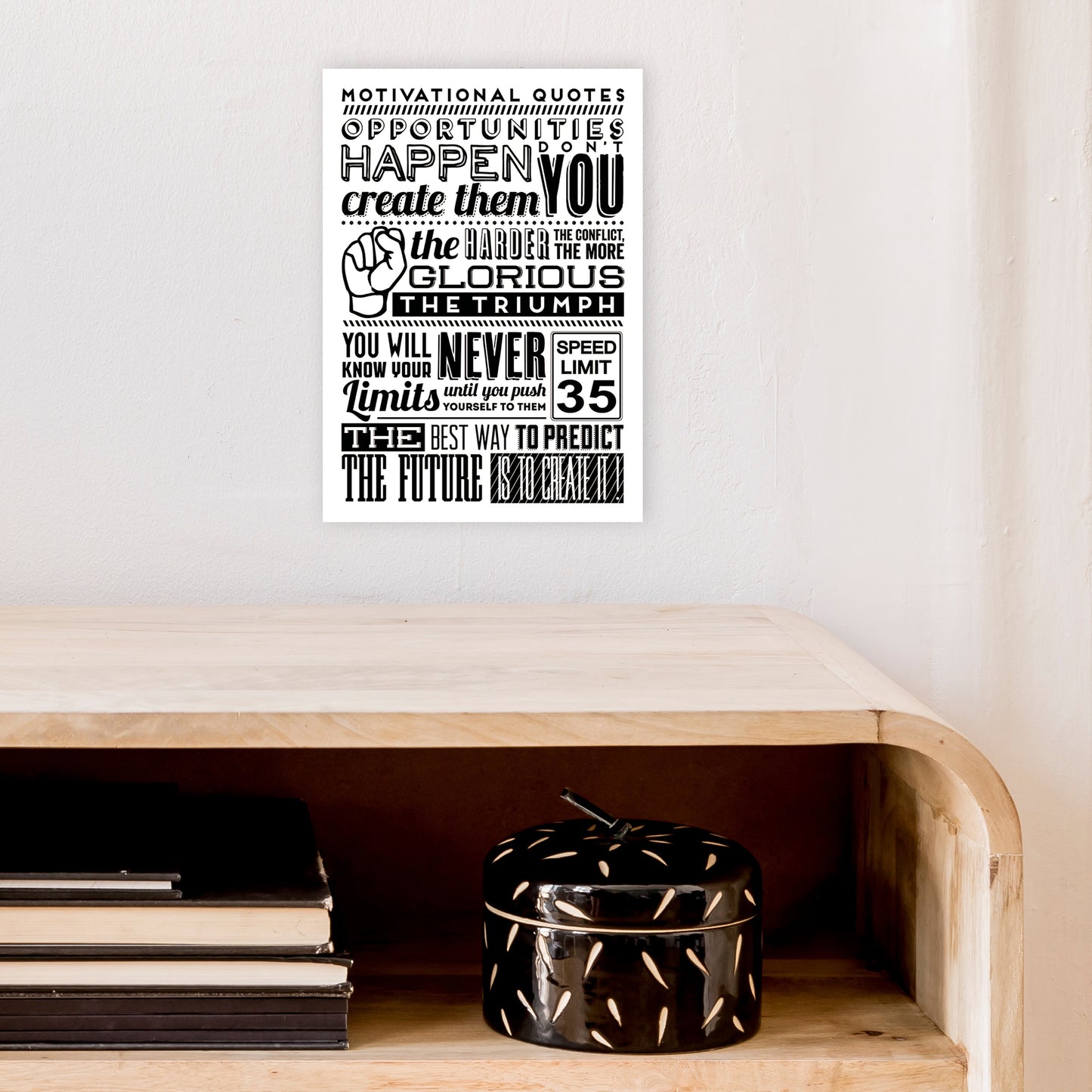 Opportunities Happen Vintage Art Print by Pixy Paper A4 Black Frame