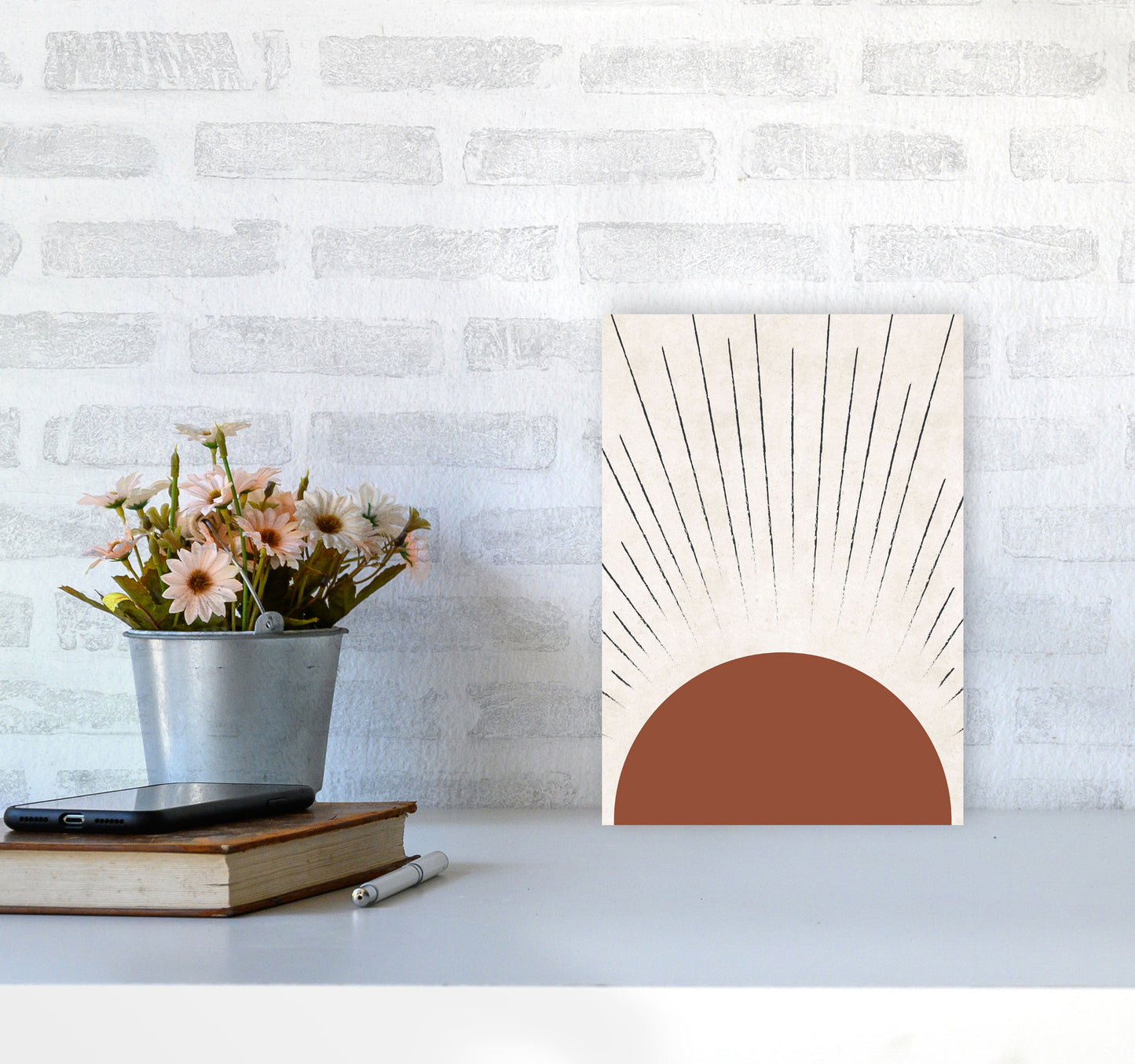 Autumn Sasha Sun abstract Art Print by Pixy Paper A4 Black Frame
