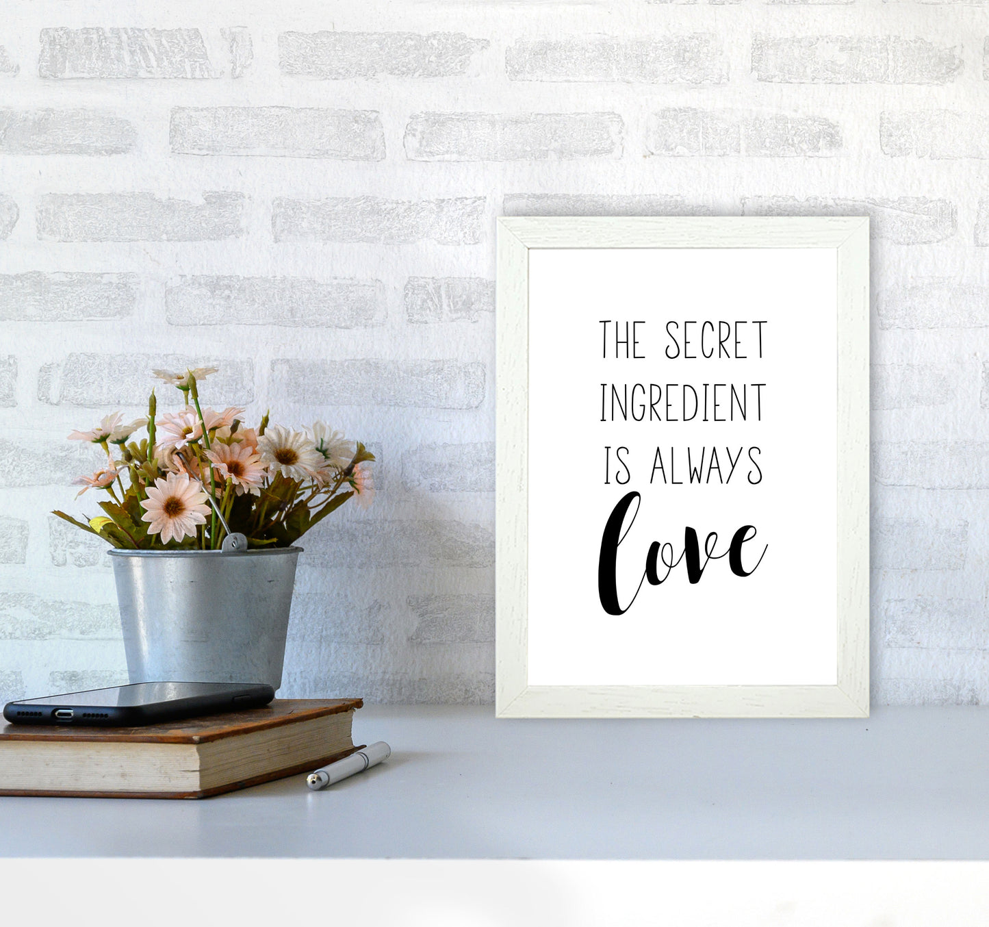 The Secret Ingredient Modern Print A4 Oak Frame