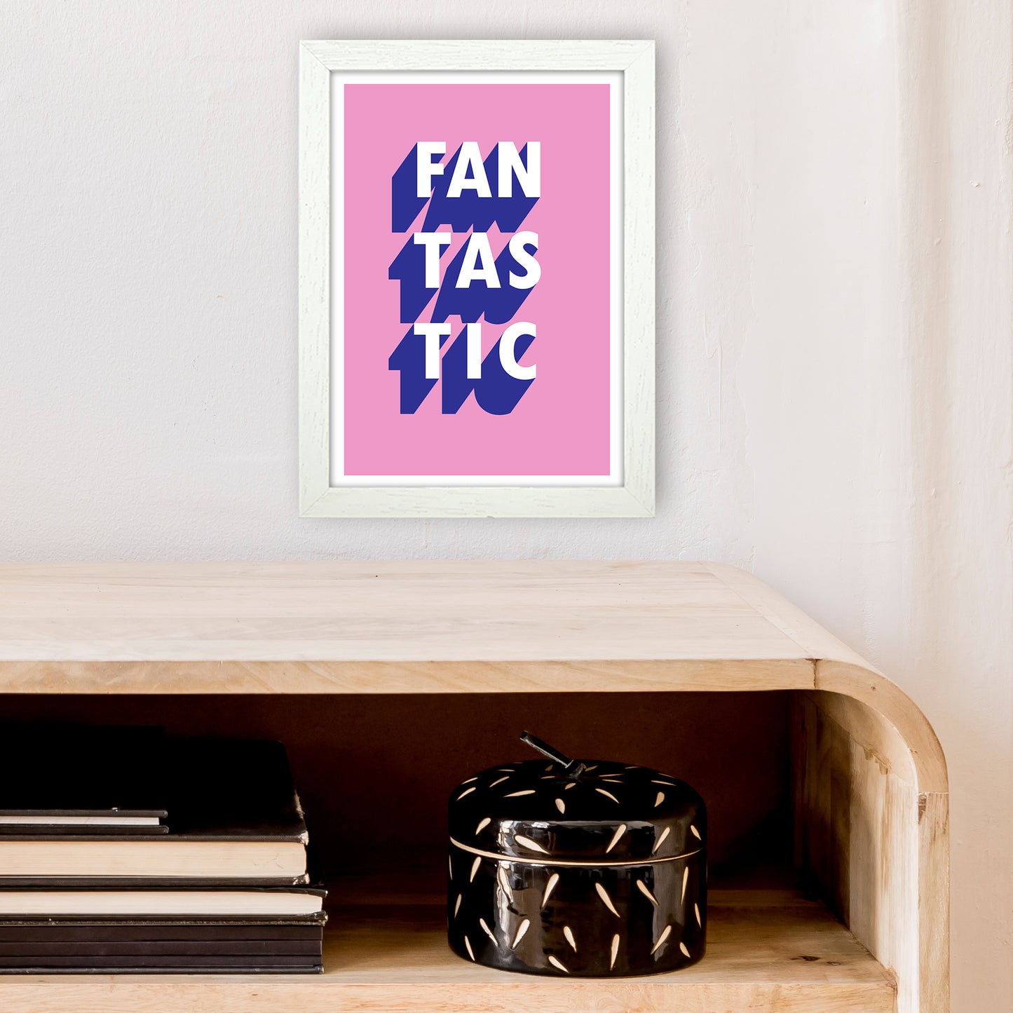 Fantastic Shadow Art Print by Pixy Paper A4 Oak Frame