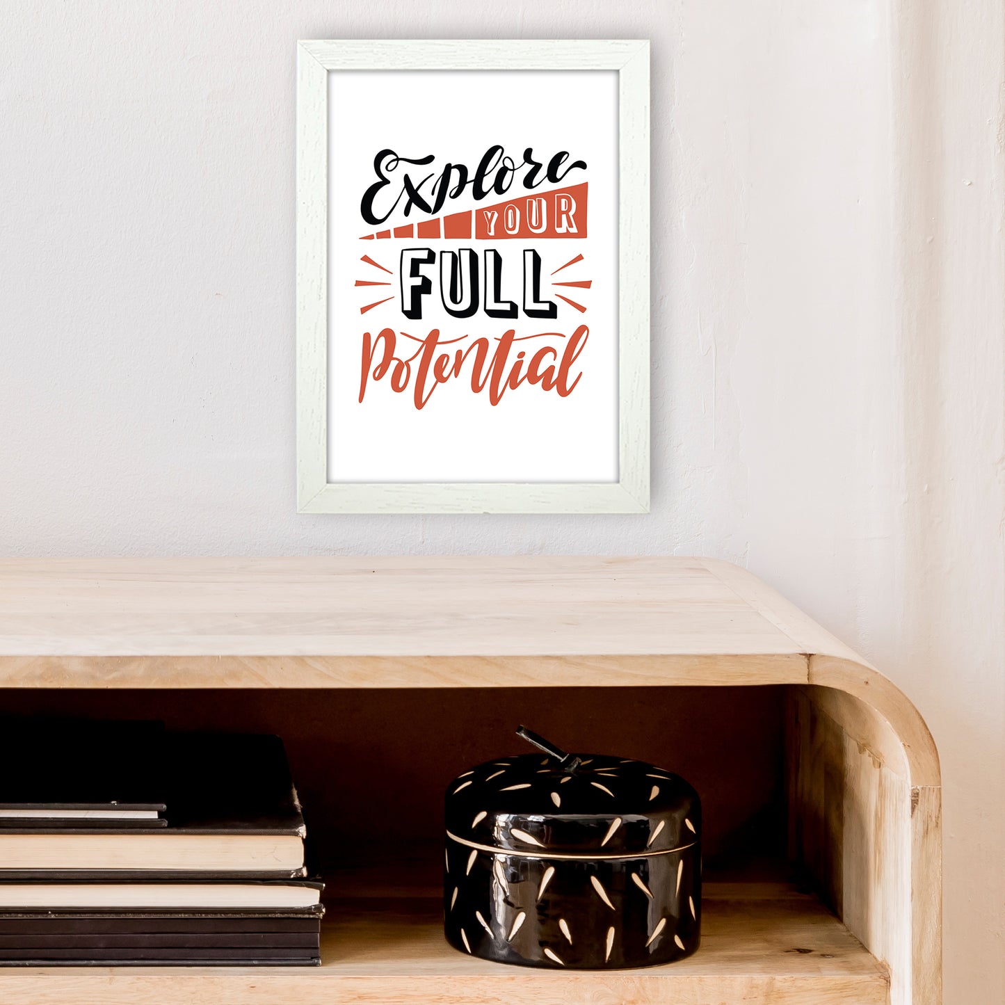 Explore Your Full Potential Art Print by Pixy Paper A4 Oak Frame
