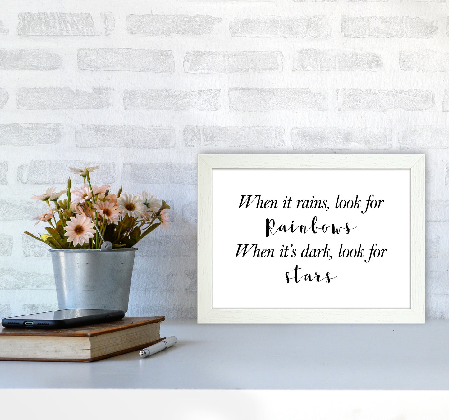 When It Rains Art Print by Pixy Paper A4 Oak Frame