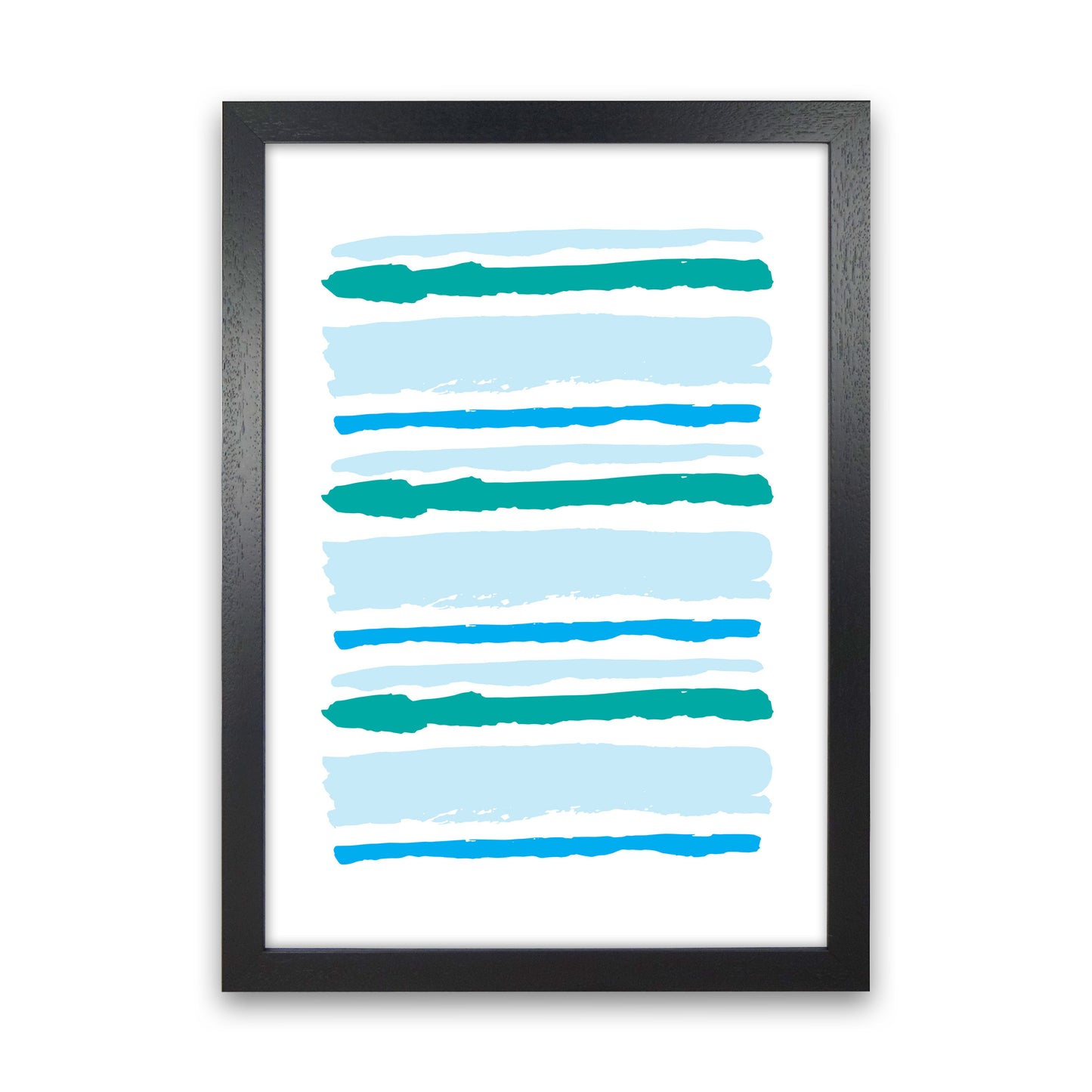 Blue Contrast Abstract Stripes Modern Print Black Grain