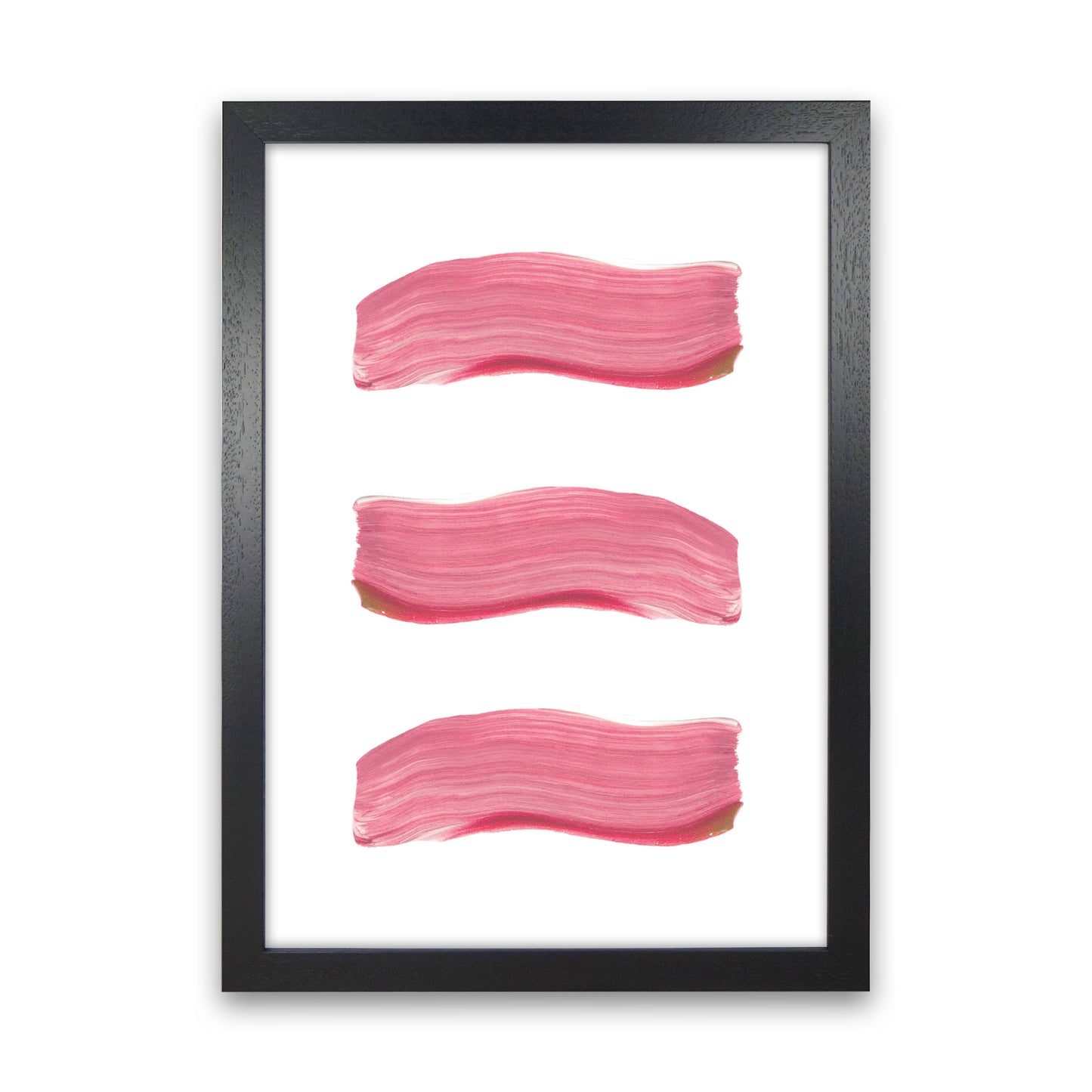 Light Pink Abstract Paint Strokes Modern Print Black Grain