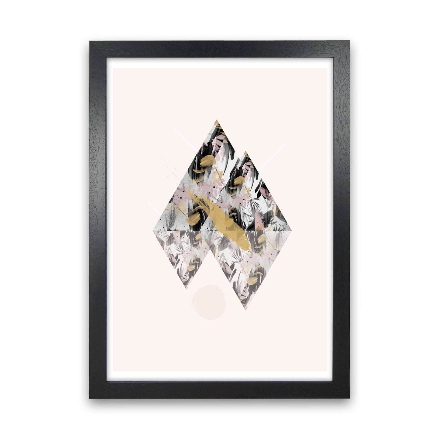 Random Geo Styles 2 Modern Print Black Grain