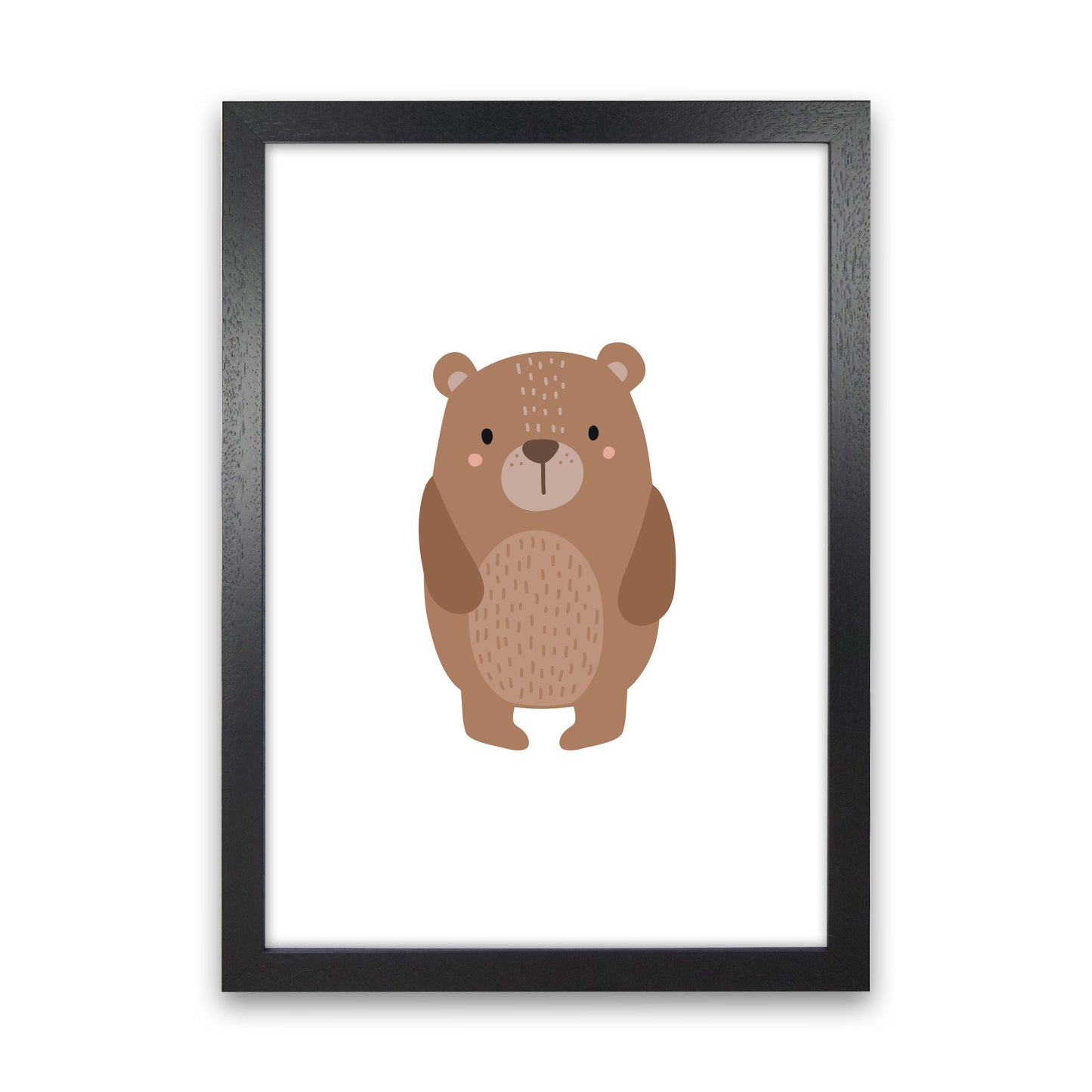 Children's Animals, Bear Modern Print Black Grain