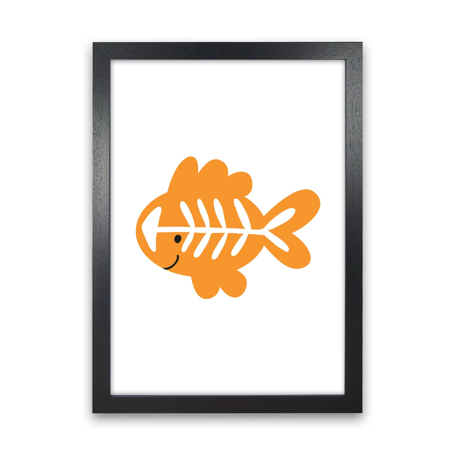 Children's Animals, X-Ray Fish Modern Print Black Grain