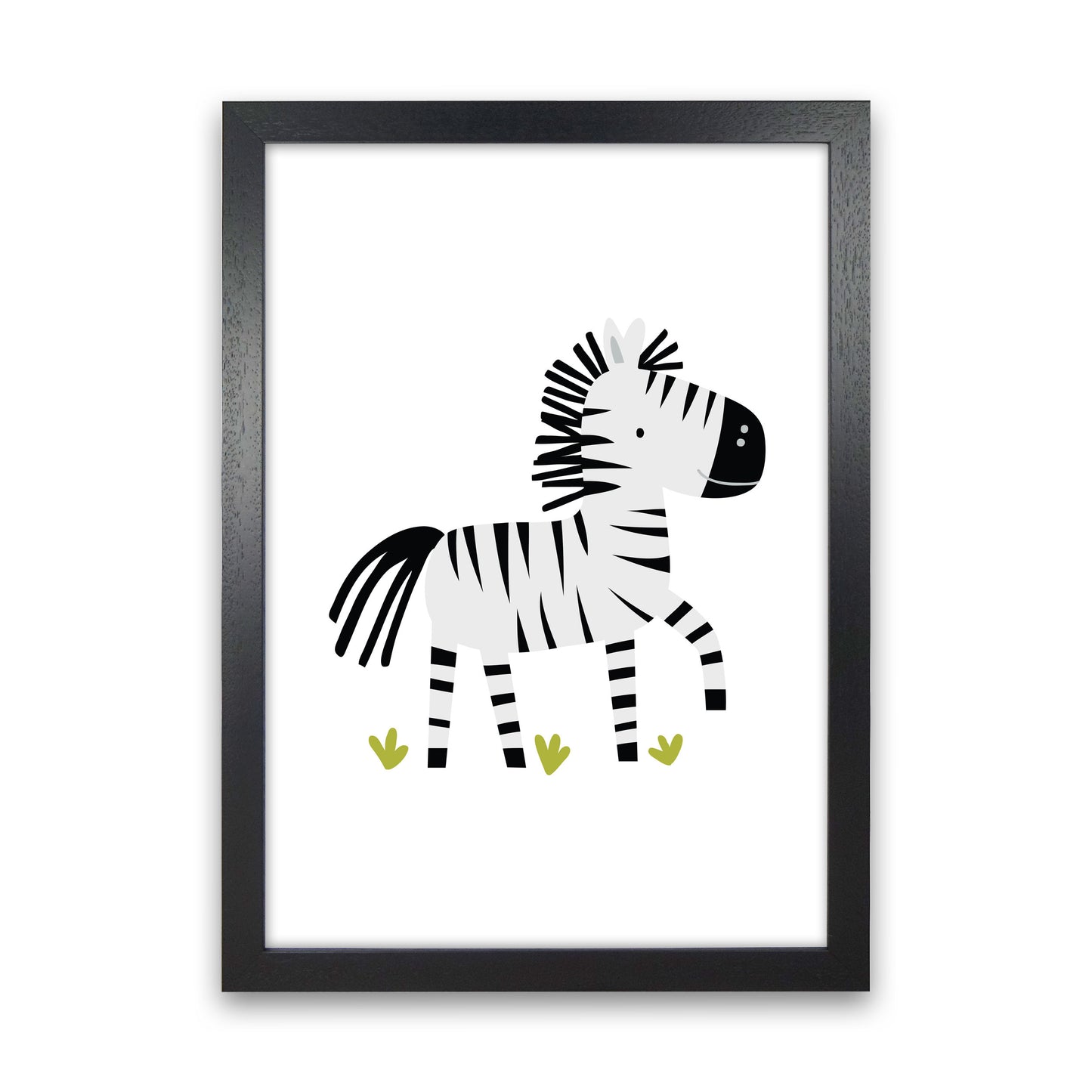 Children's Animals, Zebra Modern Print Black Grain