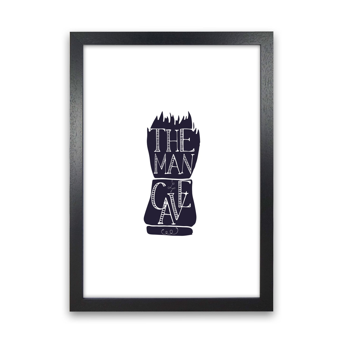 The Man Cave 2 Modern Print, Framed Bathroom Wall Art Black Grain