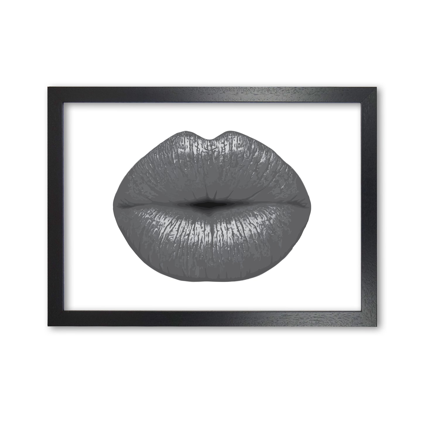 Lips Modern Print Black Grain
