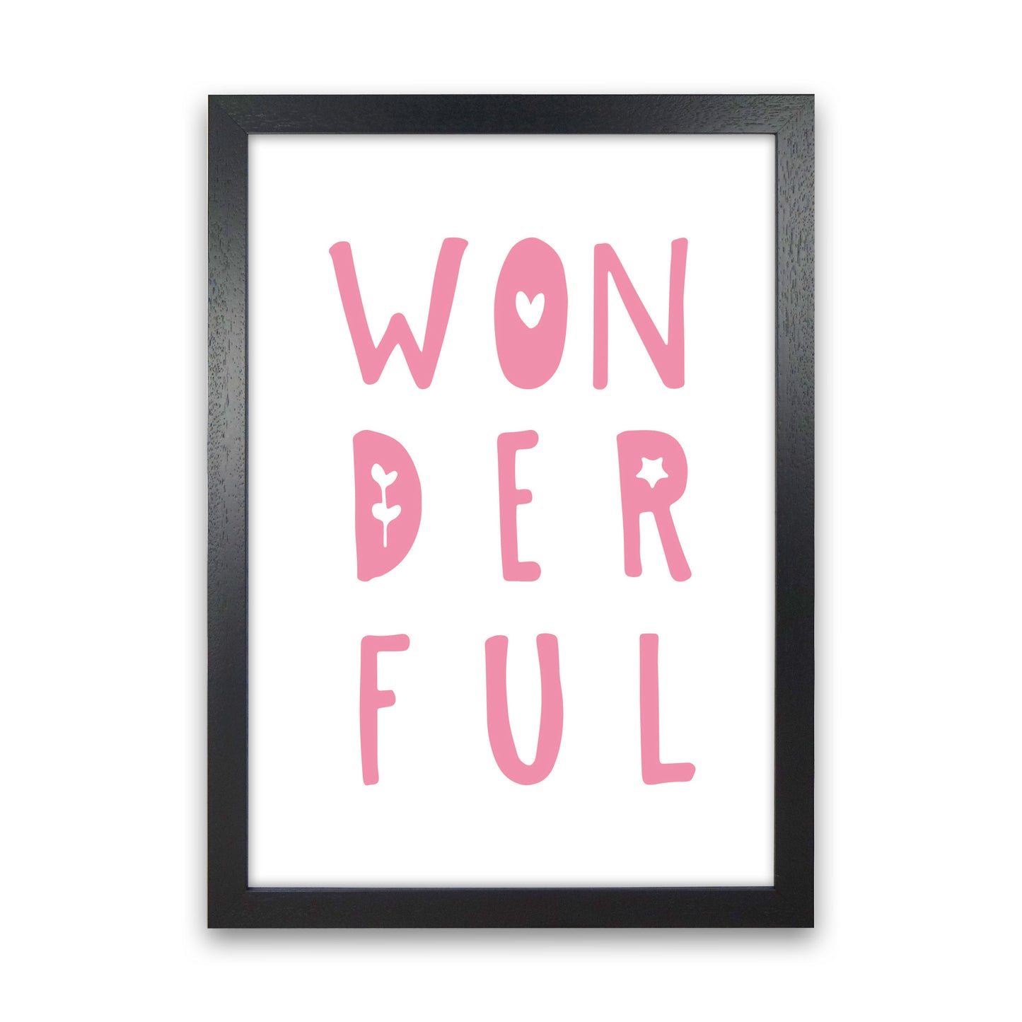 Wonderful Pink Framed Nursey Wall Art Print Black Grain