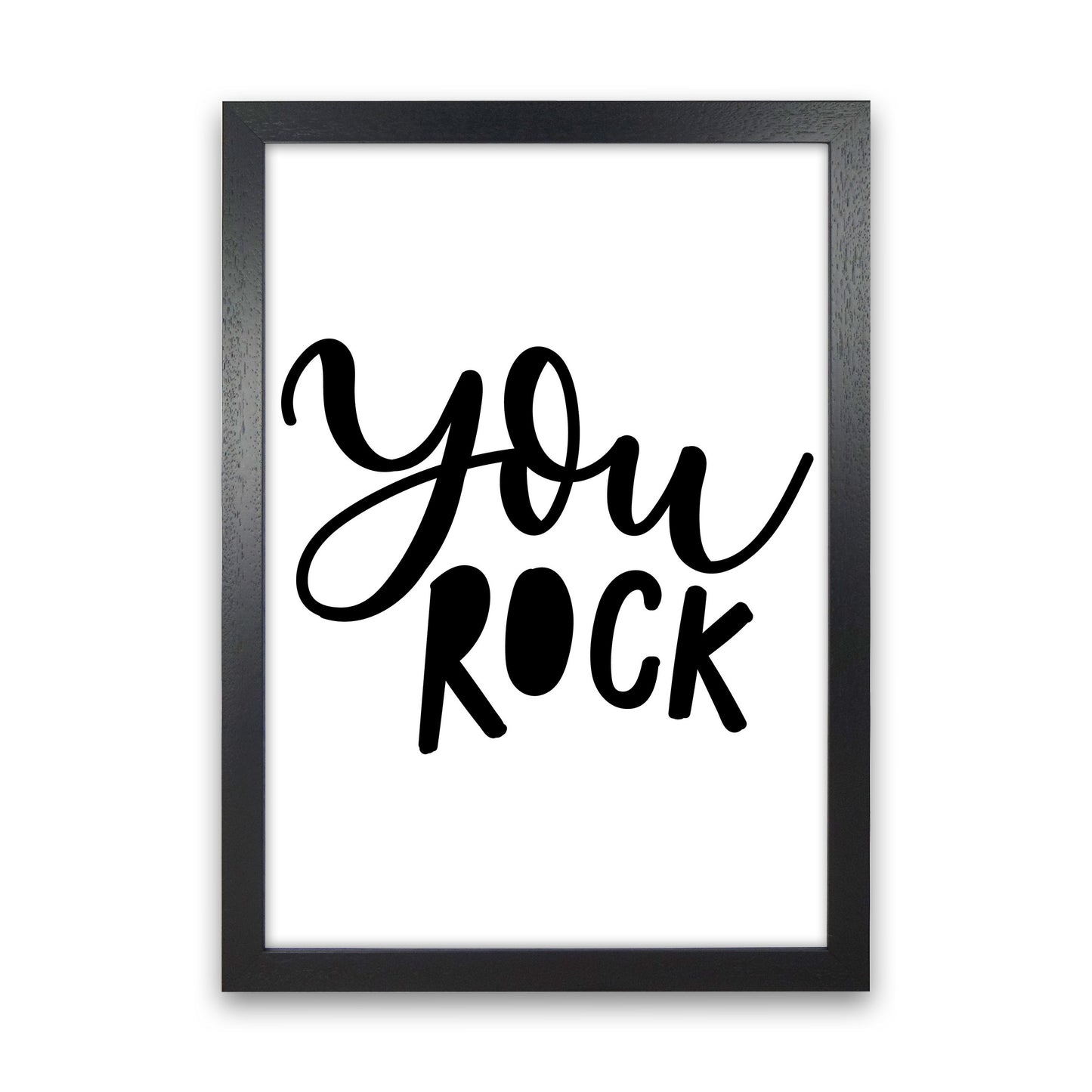 You Rock Modern Print Black Grain