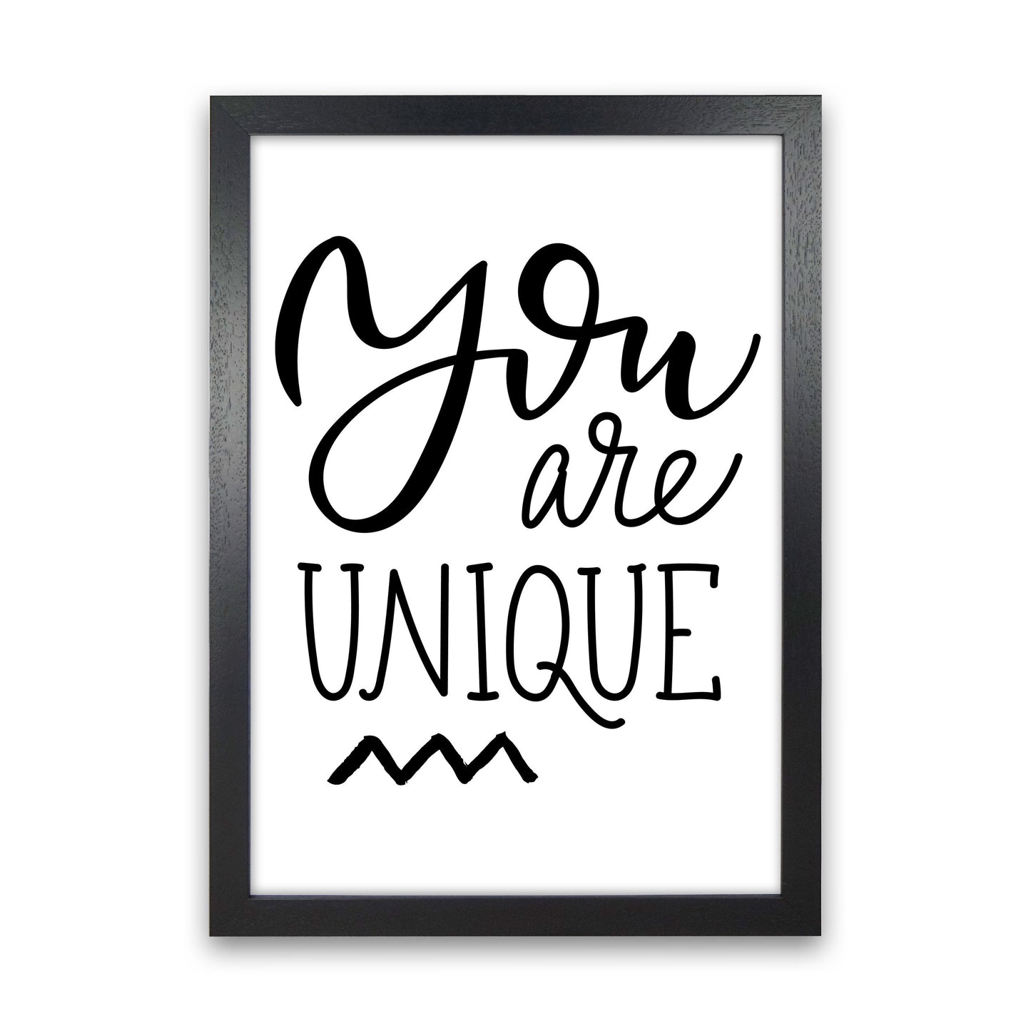 You Are Unique Modern Print Black Grain
