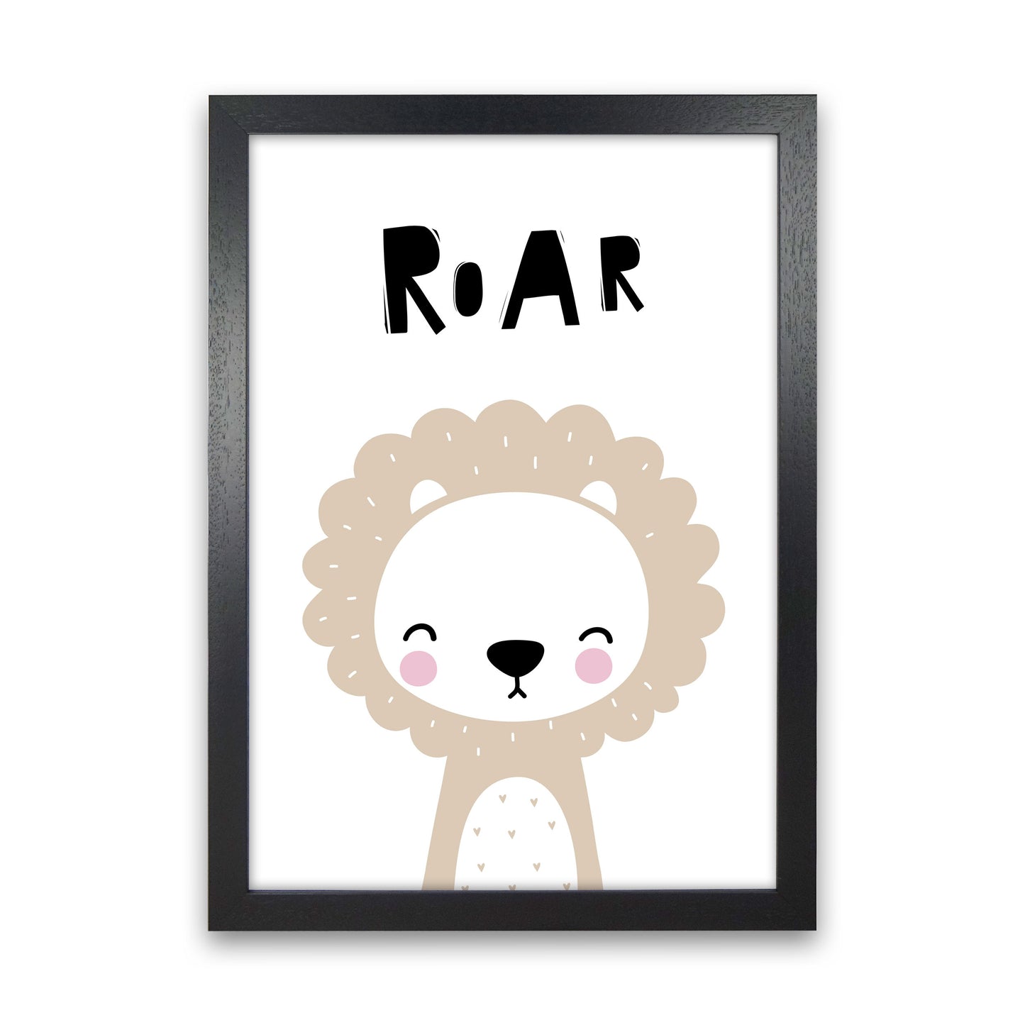 Lion Roar Modern Print Animal Art Print Black Grain