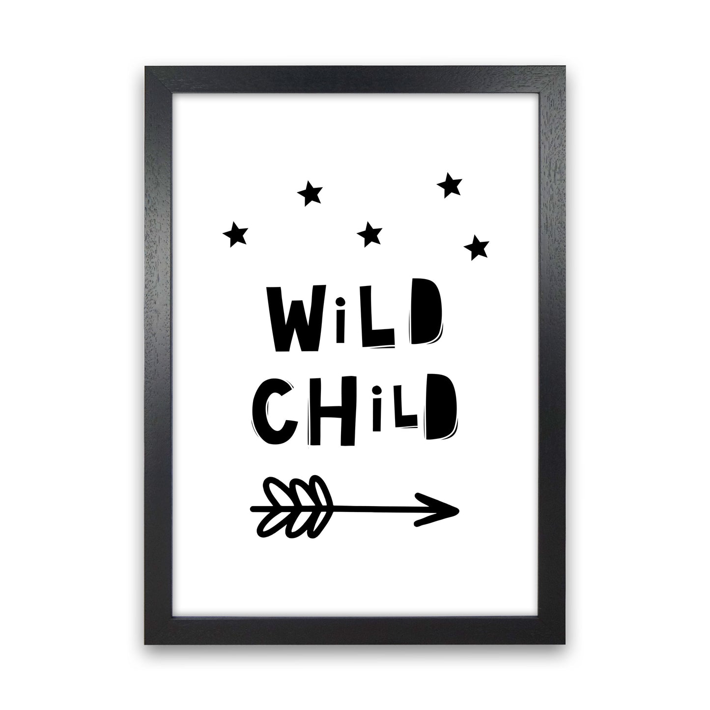 Wild Child Scandi Modern Print Black Grain