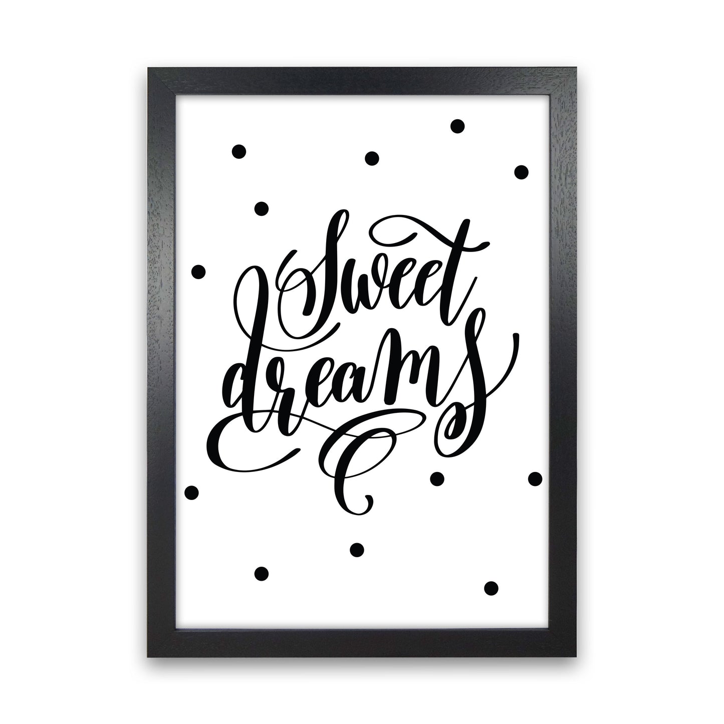Sweet Dreams Black Modern Print Black Grain