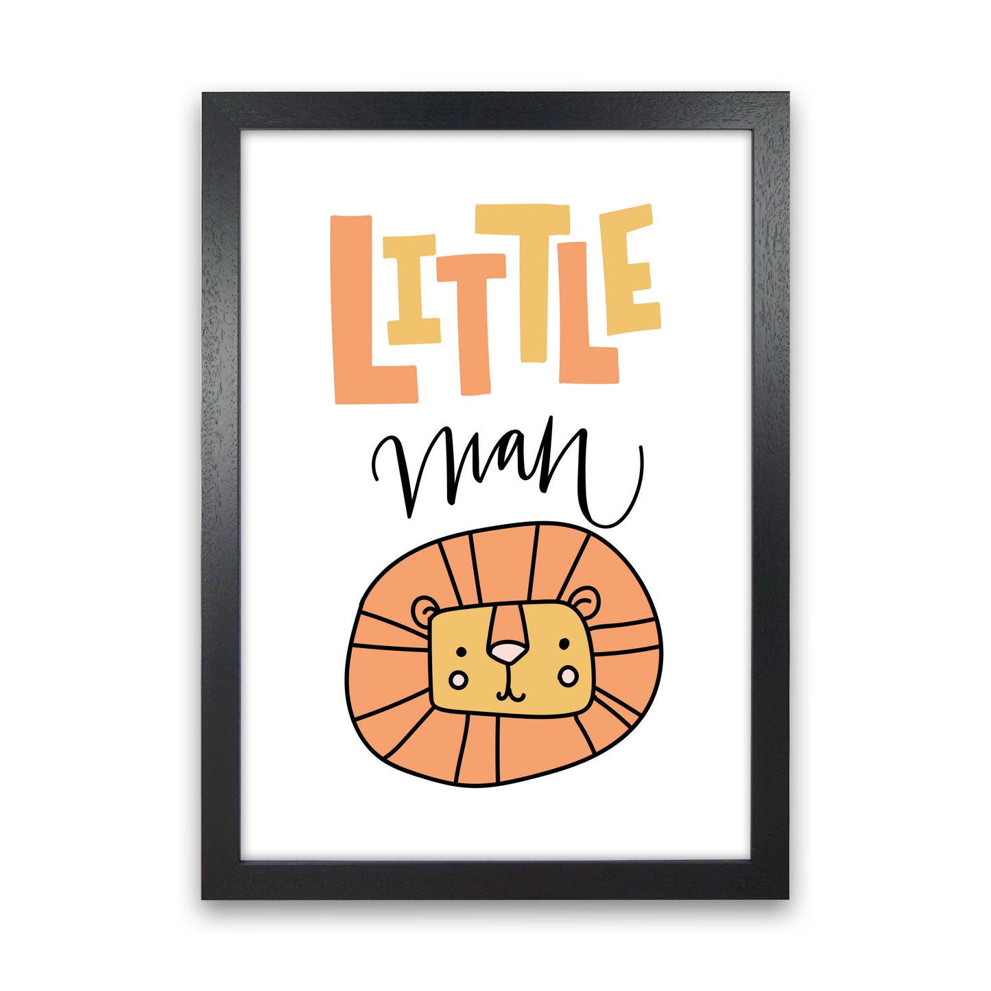 Little Lion Man Framed Nursey Wall Art Print Black Grain