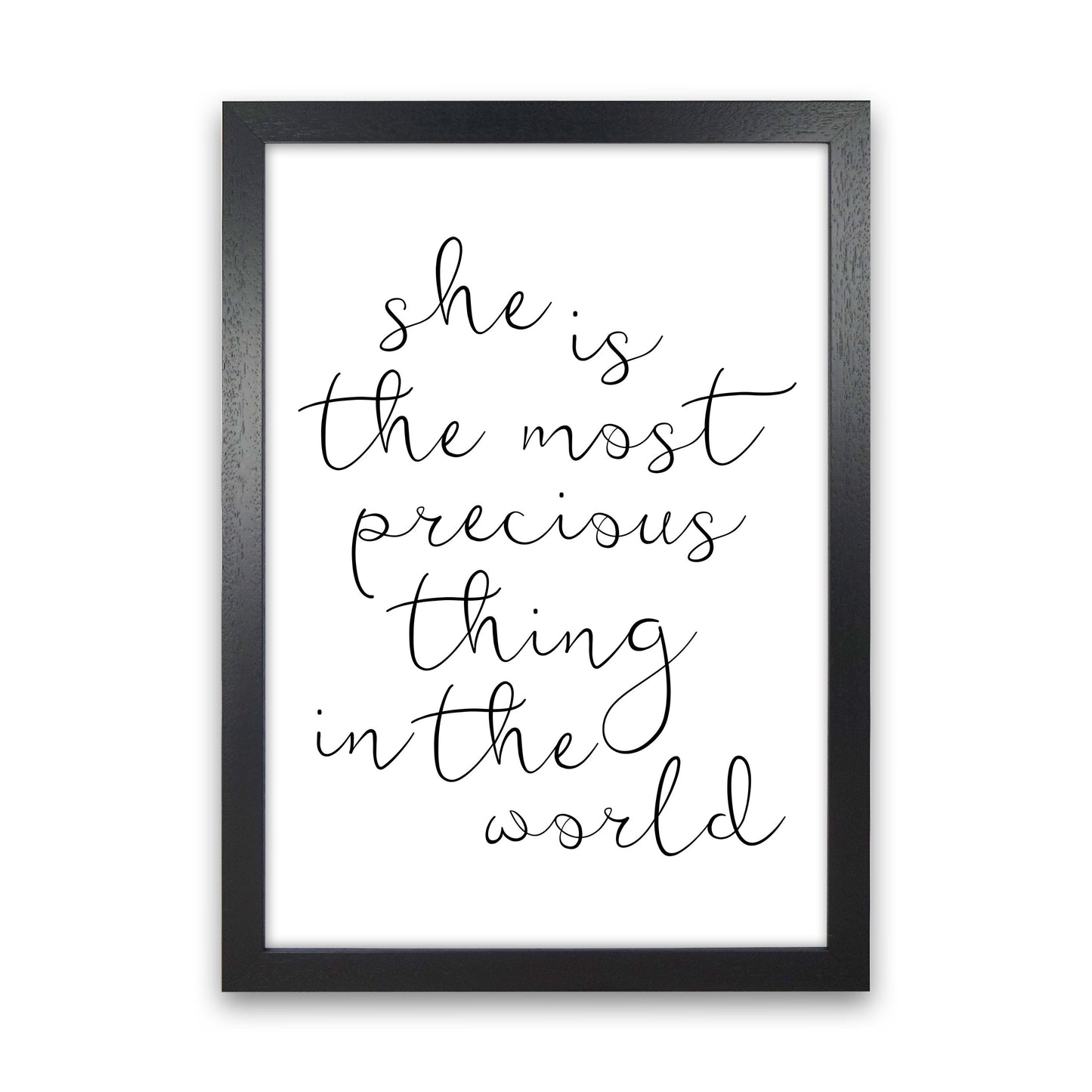She Is The Most Precious Thing Black Modern Print Black Grain