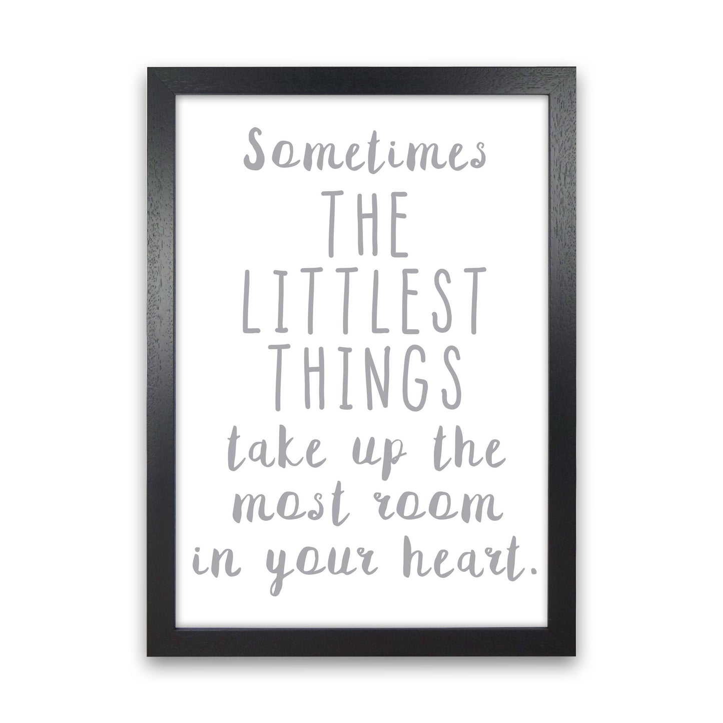 The Littlest Things Grey Modern Print Black Grain