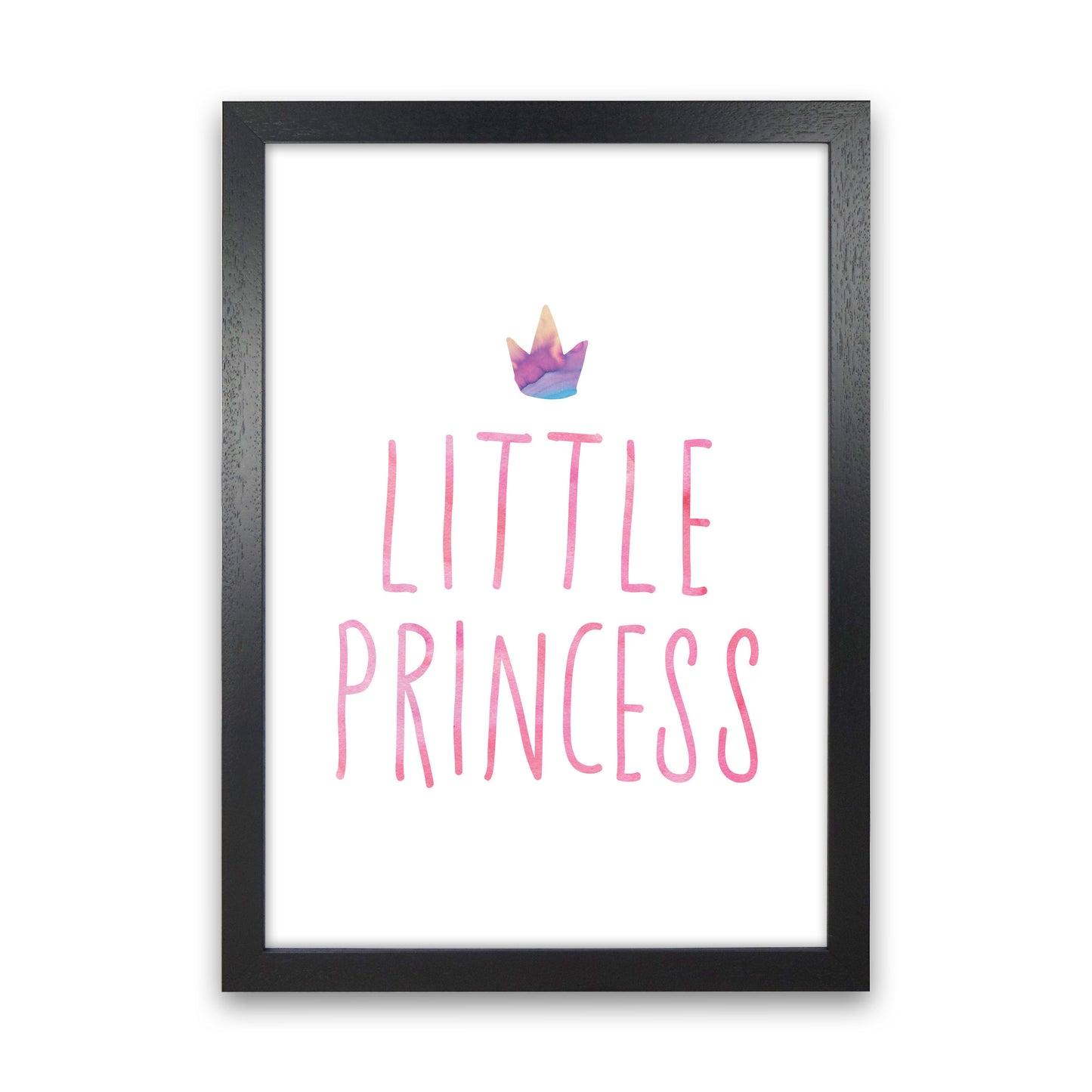 Little Princess Watercolour Modern Print Black Grain