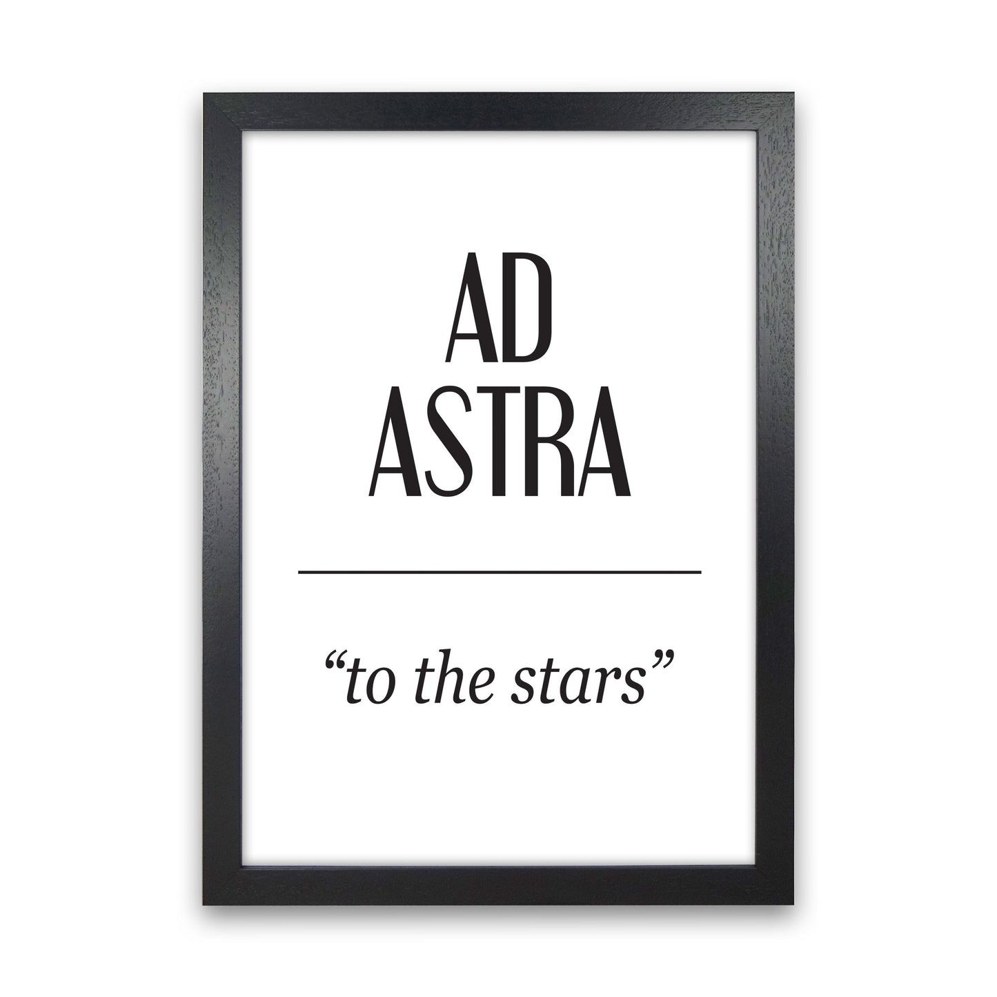 Ad Astra Framed Typography Wall Art Print Black Grain