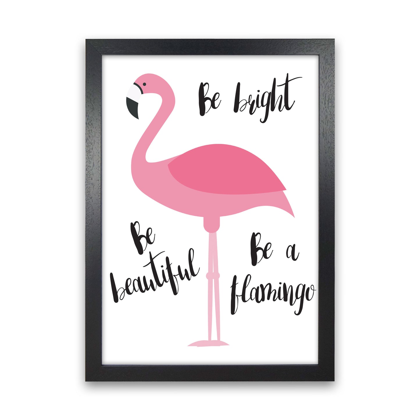 Be A Flamingo Modern Print Animal Art Print Black Grain