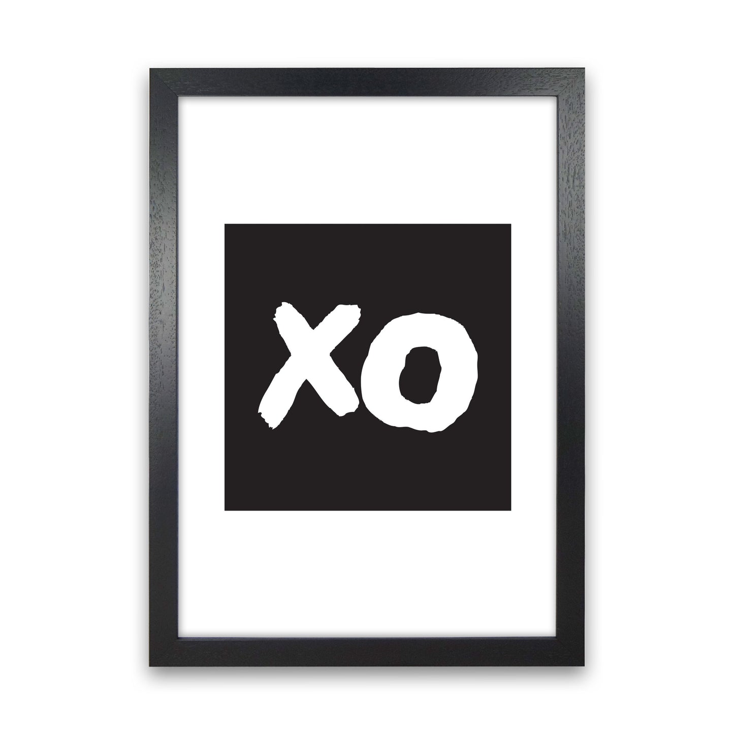 XO Black Square Modern Print Black Grain