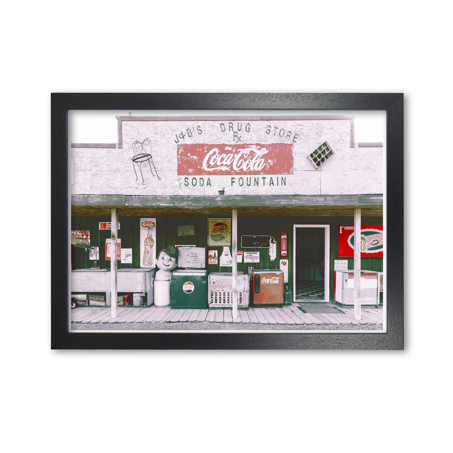 Coca Cola Shop Modern Print Black Grain