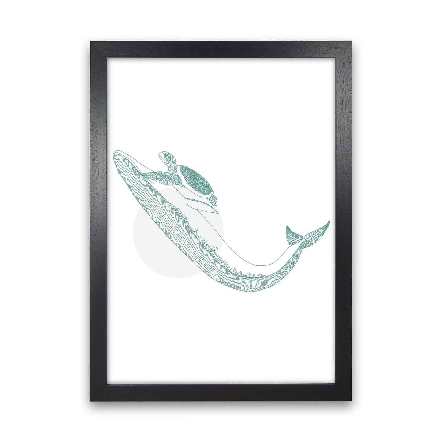 Marine Animals Whale And Turtle Modern Print Animal Art Print Black Grain