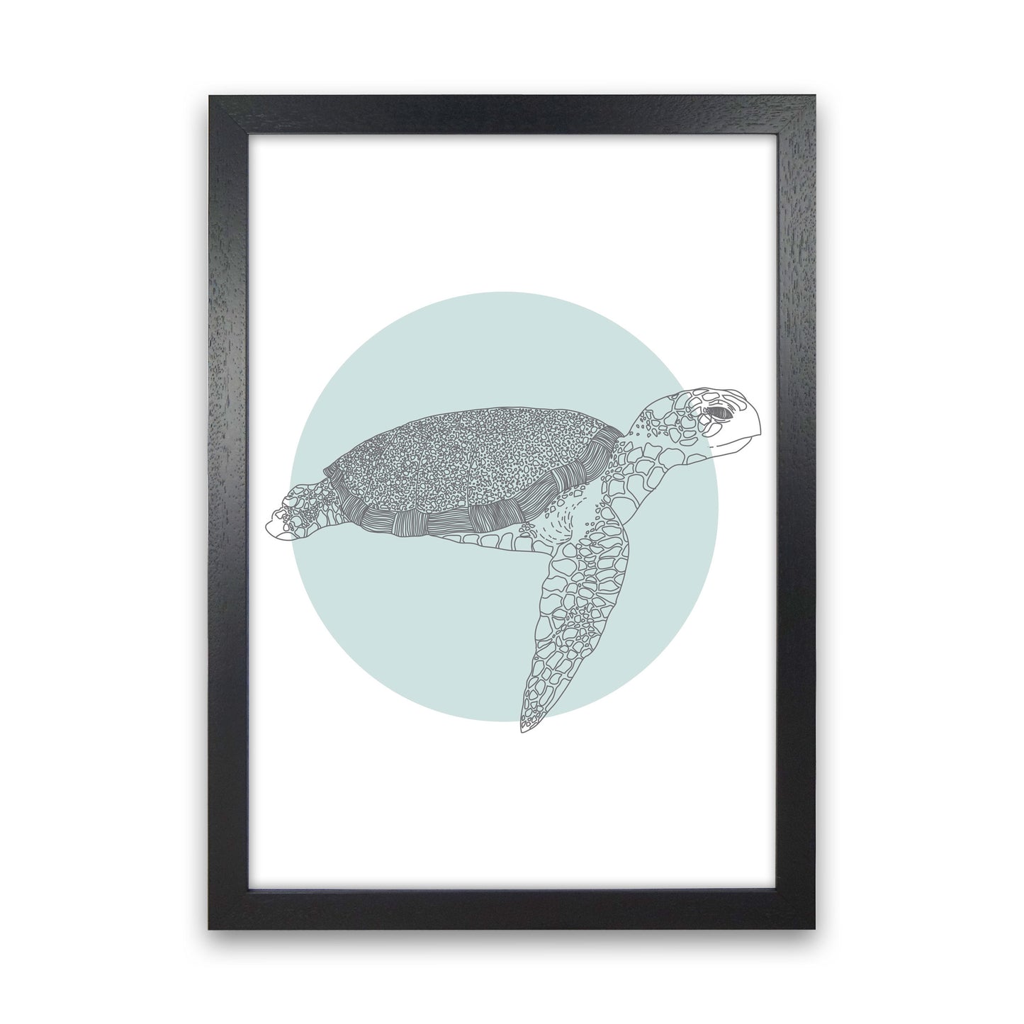 Marine Animals Turtle Modern Print Animal Art Print Black Grain