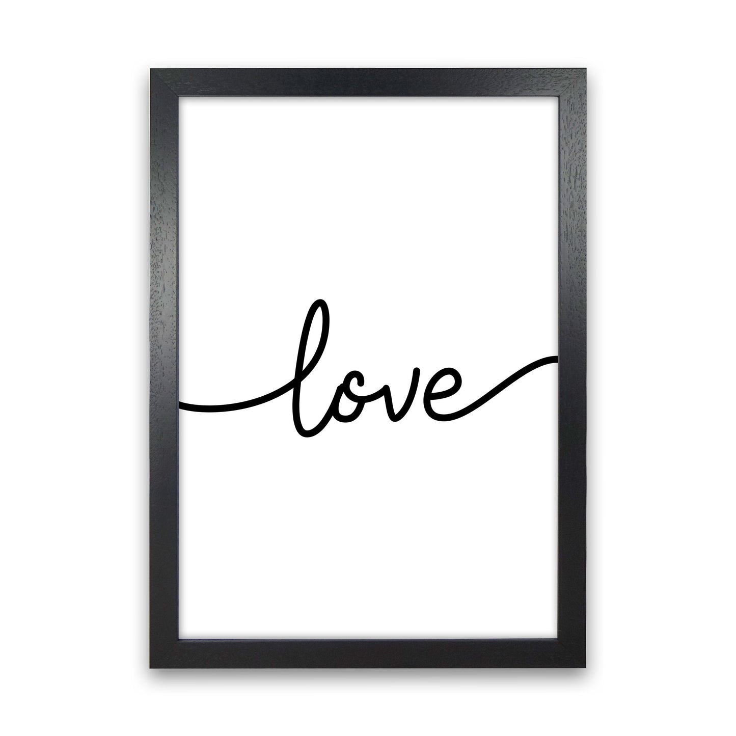Love Framed Typography Wall Art Print Black Grain