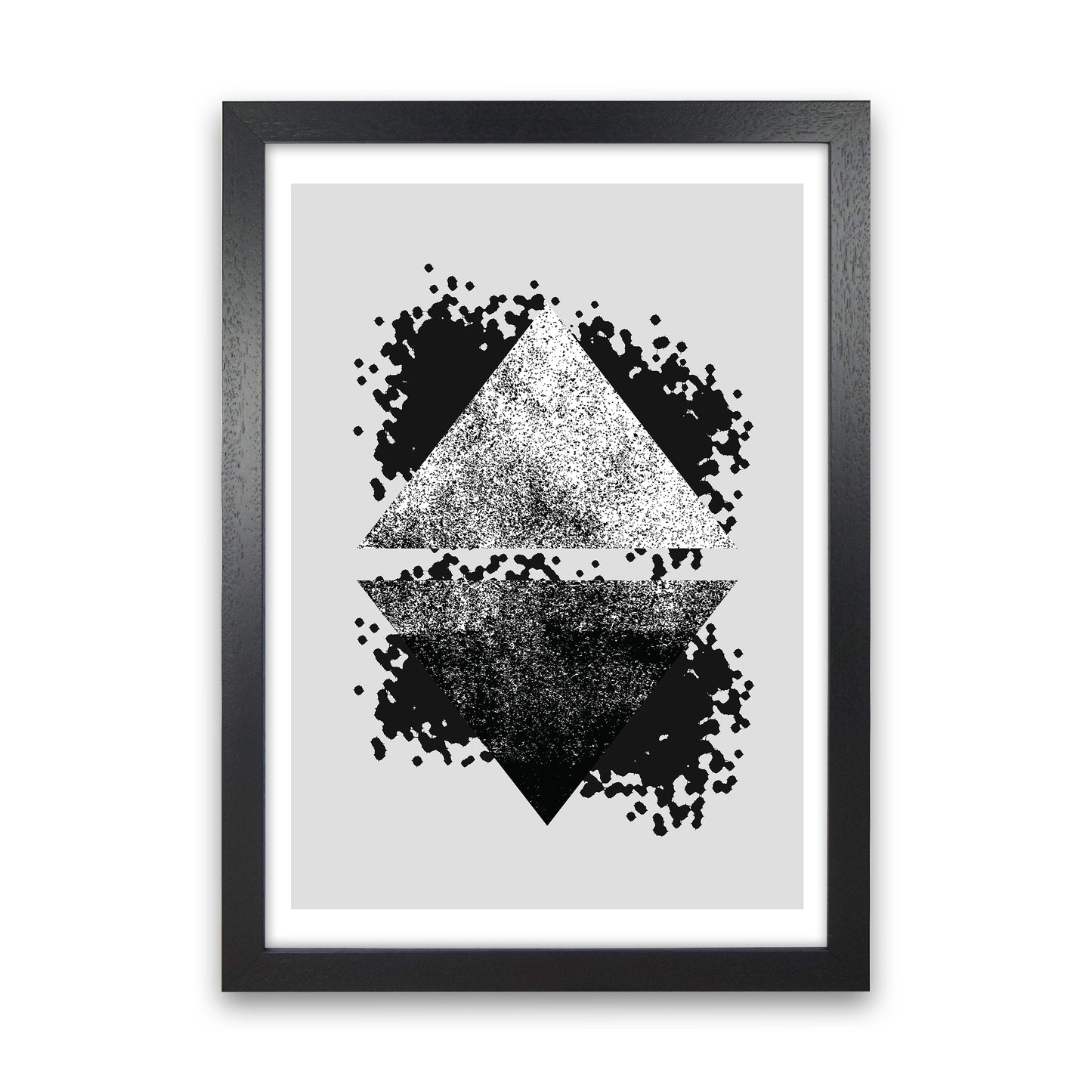 Graffiti Black And Grey Reflective Triangles Art Print by Pixy Paper Black Grain