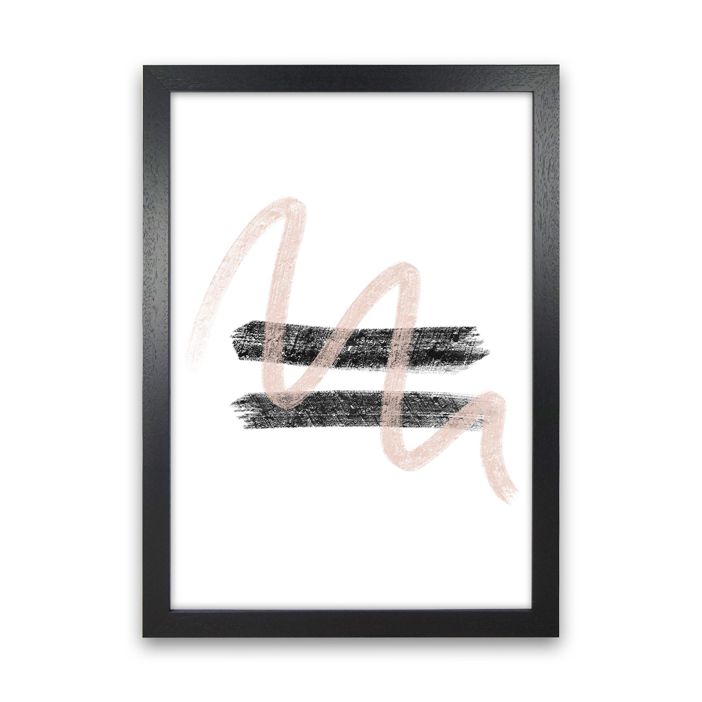 Dalia Chalk Pink And Black Line Contrast Art Print by Pixy Paper Black Grain