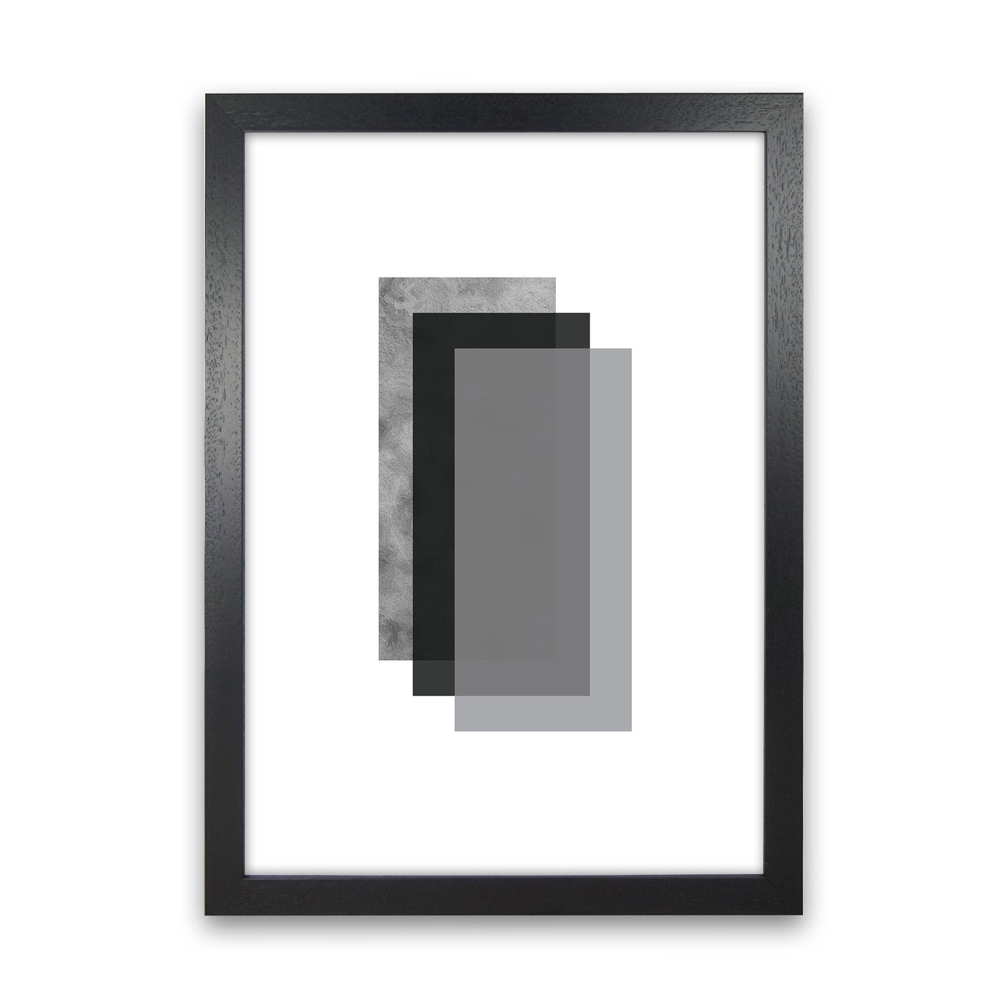 Geometric Grey And Black Rectangles Art Print by Pixy Paper Black Grain